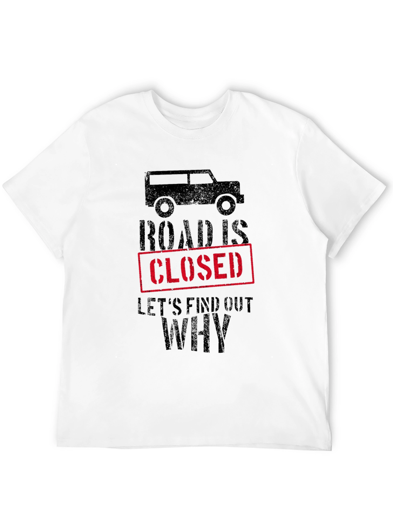Black Road Closed Graphic Tee - Off-Road Adventure Shirt view 12