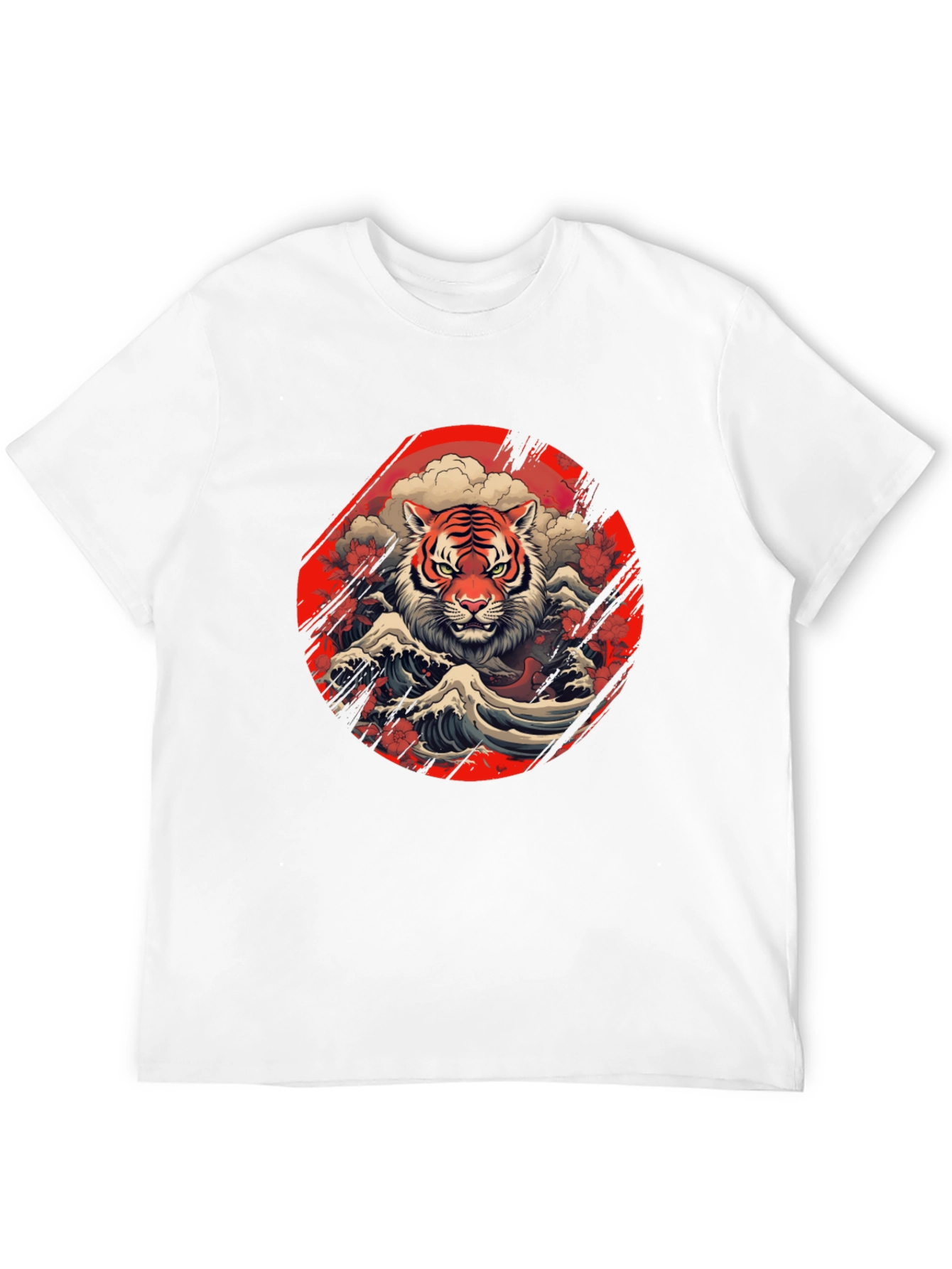 Black Tiger Wave Graphic Tee - Stylish Men's Black T-Shirt view 12