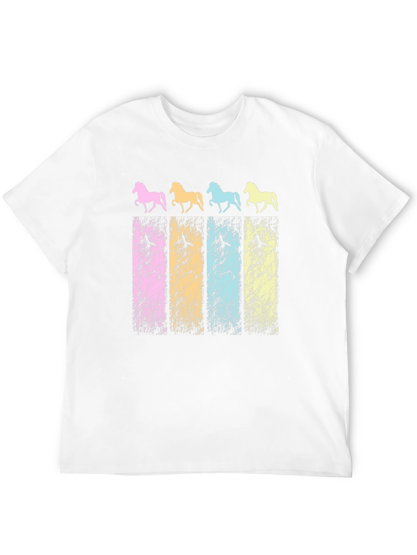 Black Retro Horse Graphic Tee - Black Cotton Casual Shirt view 12