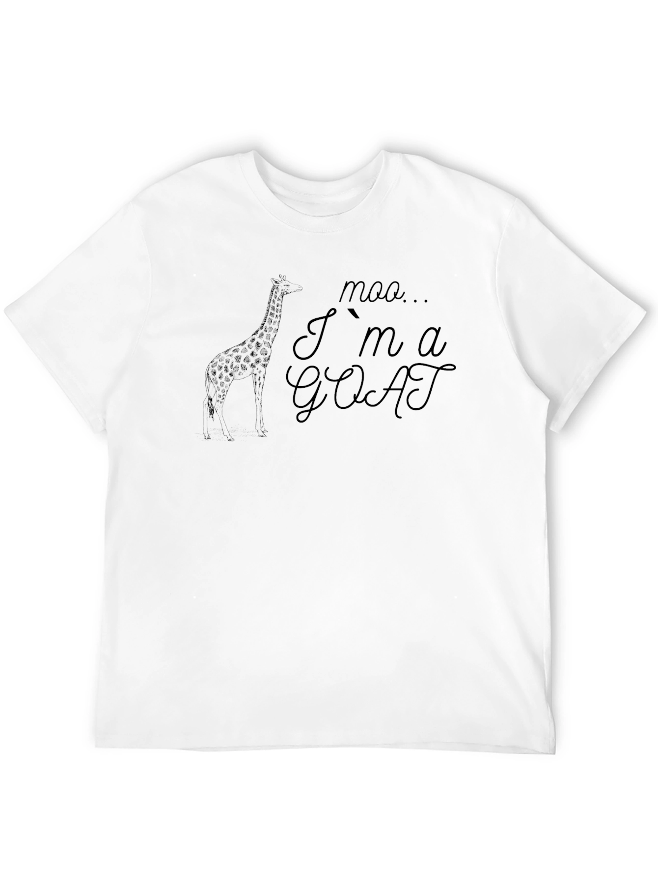 Black Moo I'm a Goat Black Graphic Tee Shirt view 12
