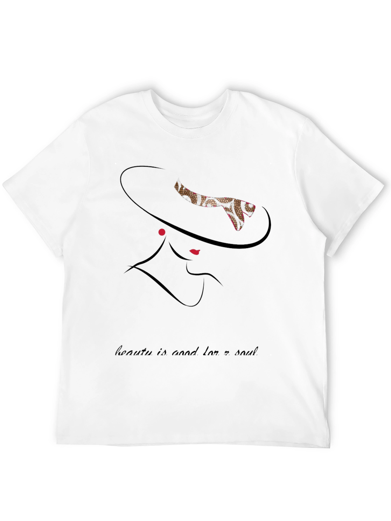 Black Elegant Woman Graphic Tee - "Beauty is Good For a Soul" view 12