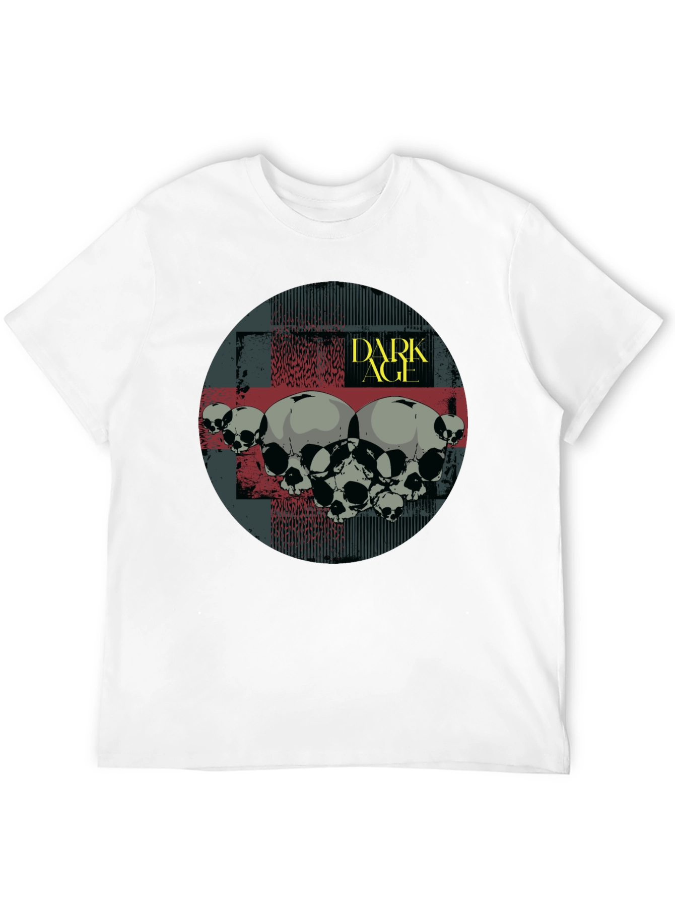 Black Dark Age Skull Graphic T-Shirt - Black view 12