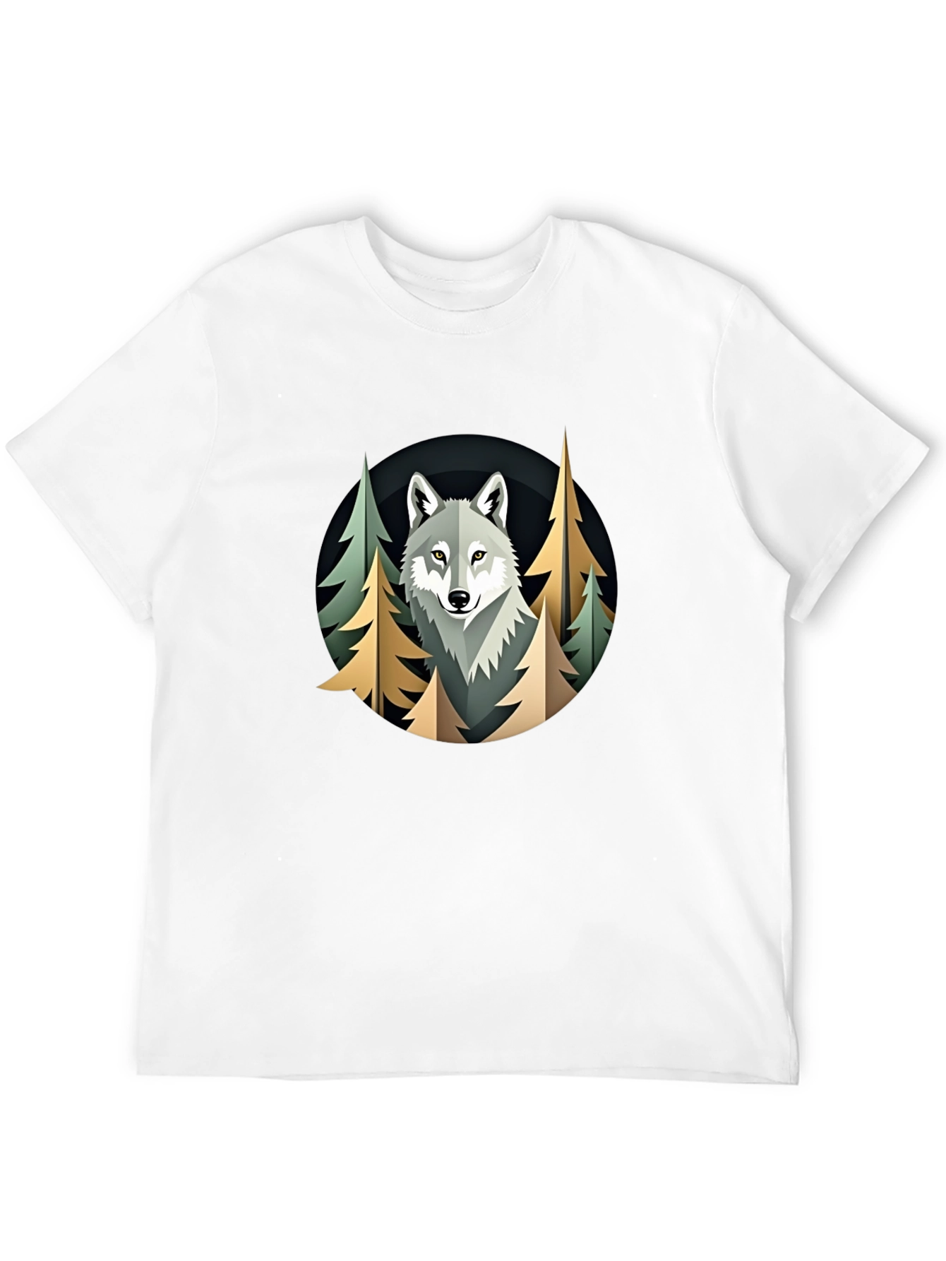 Black Wolf in Woods Graphic Tee - Premium Black T-Shirt view 12