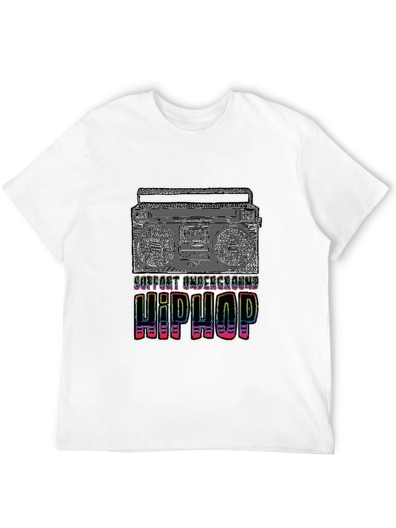 Black Underground Hip Hop Boombox Graphic Tee view 12