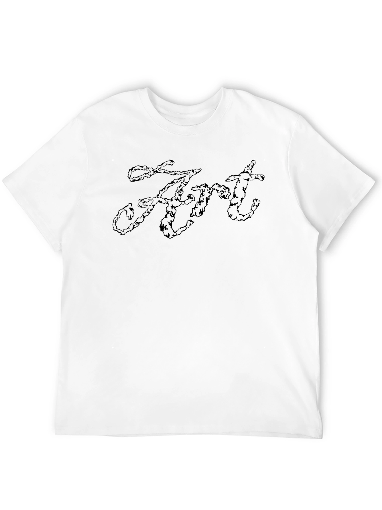 Black Men's Black T-Shirt with Artistic Design view 12