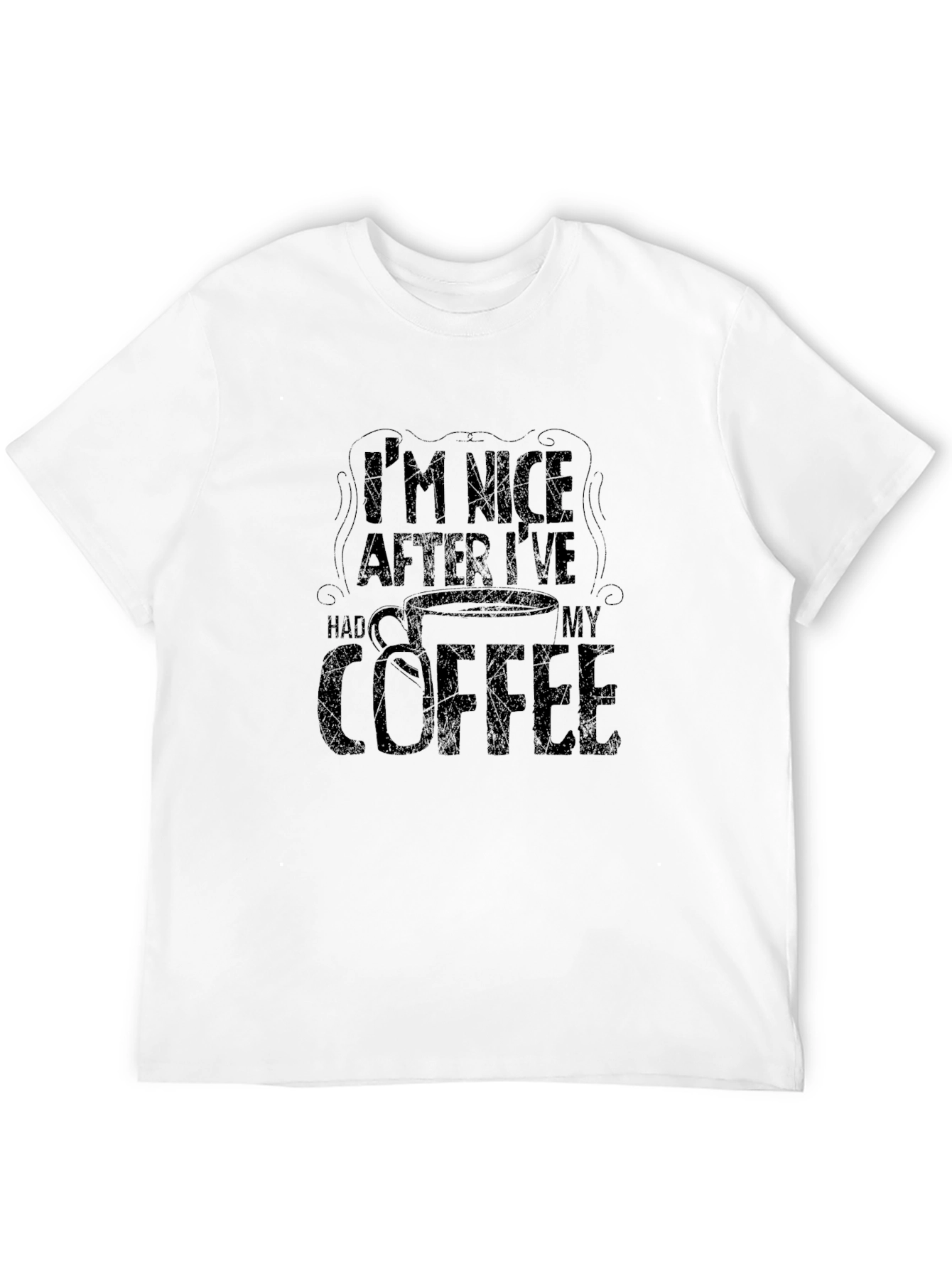 Black I'm Nice After Coffee Black T-Shirt view 12