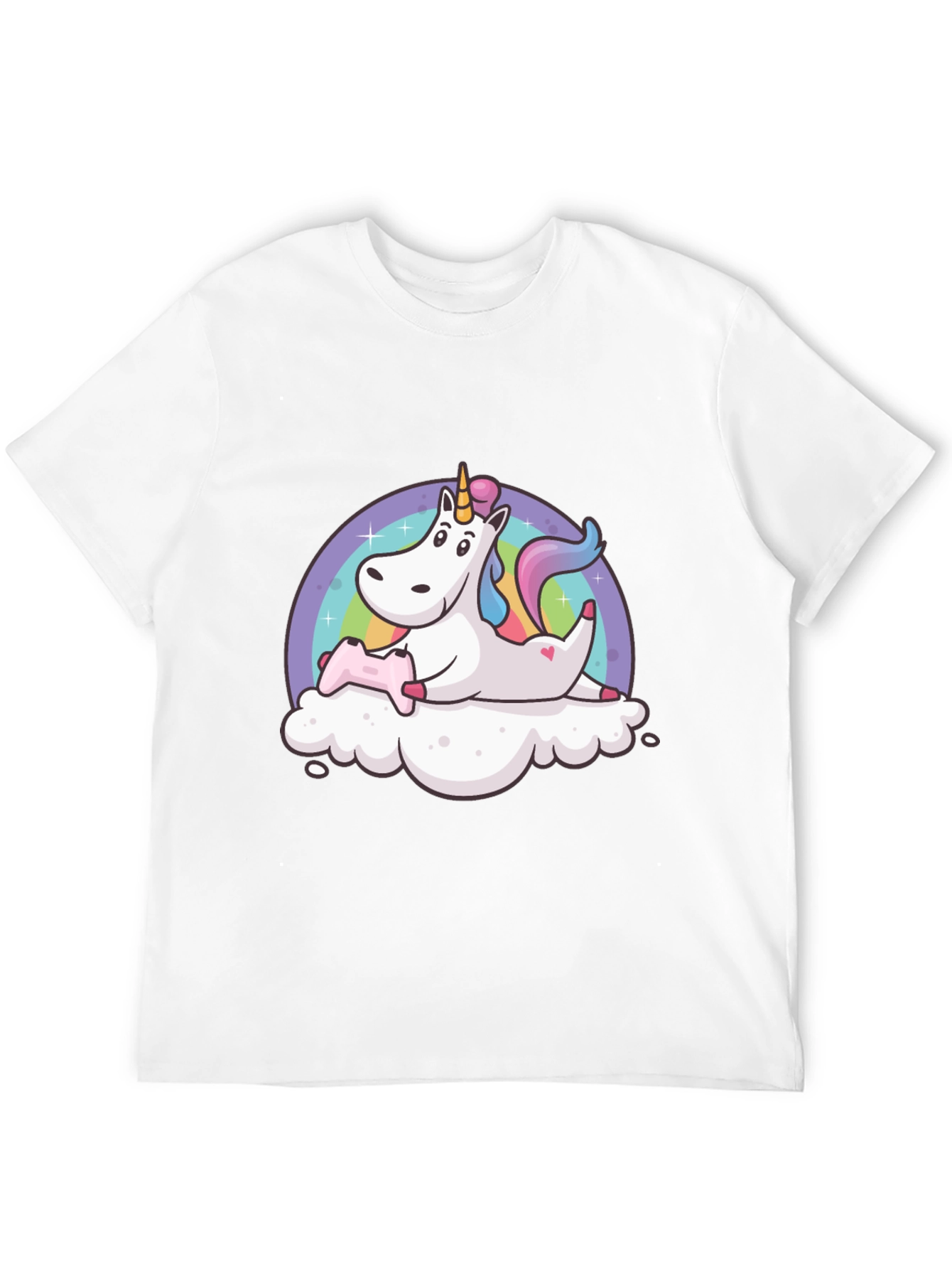 Black Unicorn Gamer T-Shirt - Black Cotton Tee view 12