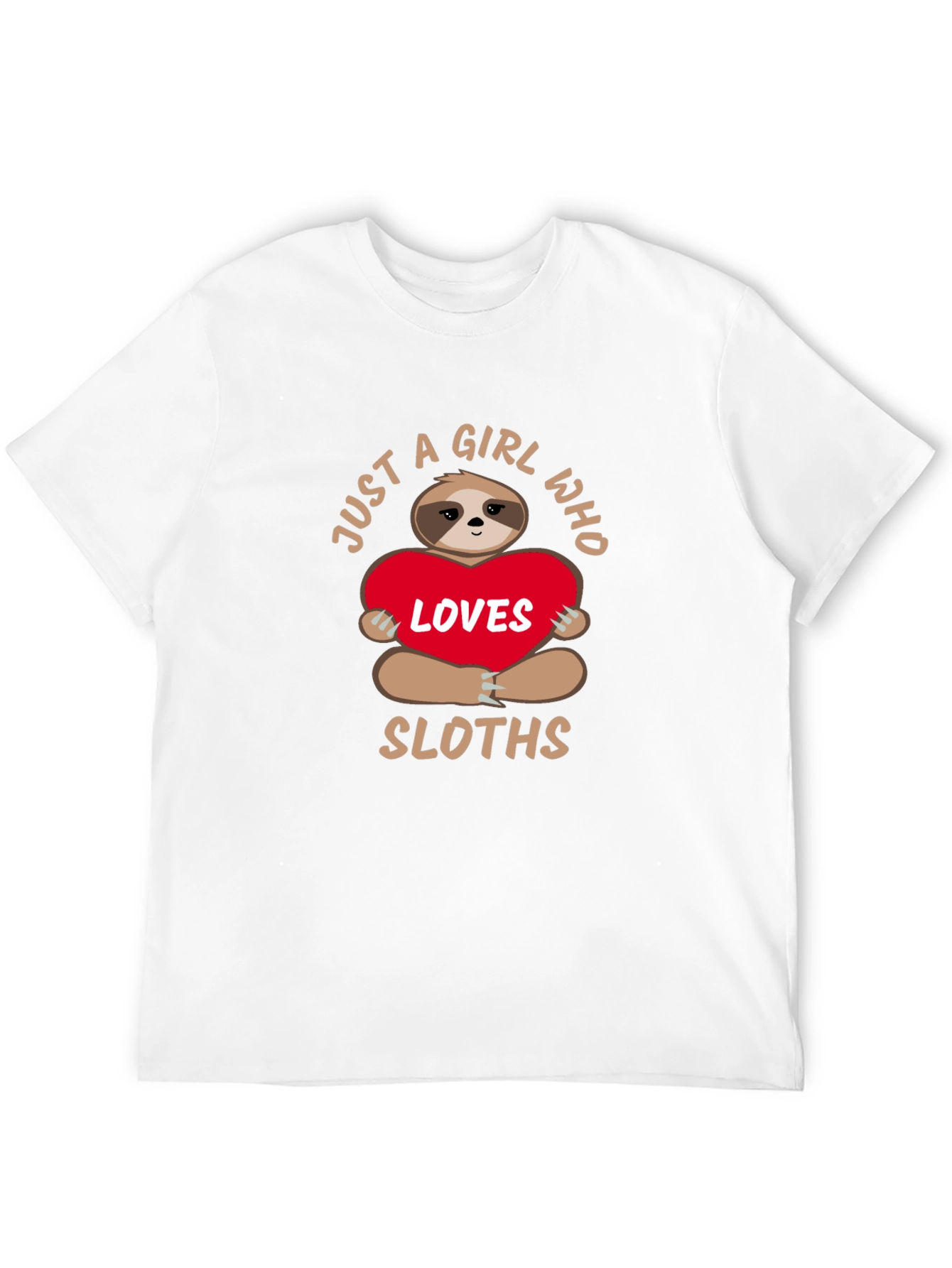 Black Sloth Lover T-Shirt - Just a Girl Who Loves Sloths Tee view 12