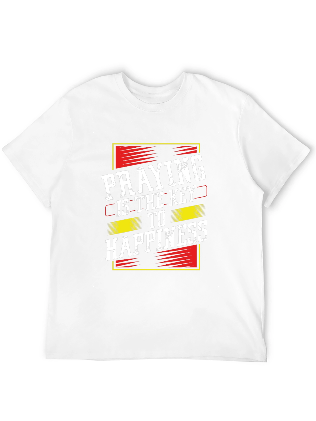 Black Praying is the Key to Happiness Graphic T-Shirt view 12