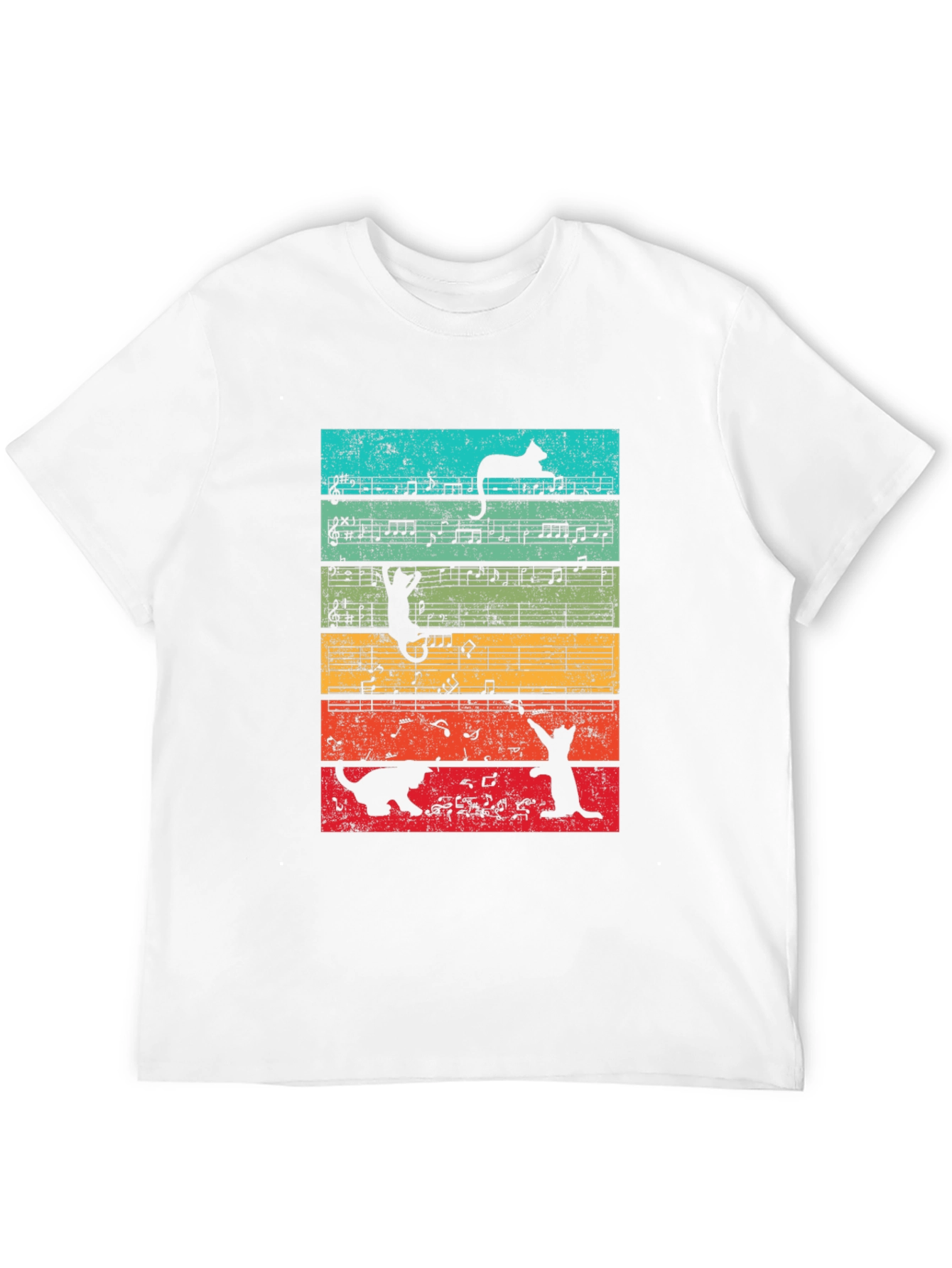 Black Cats and Music Notes Graphic T-Shirt view 12