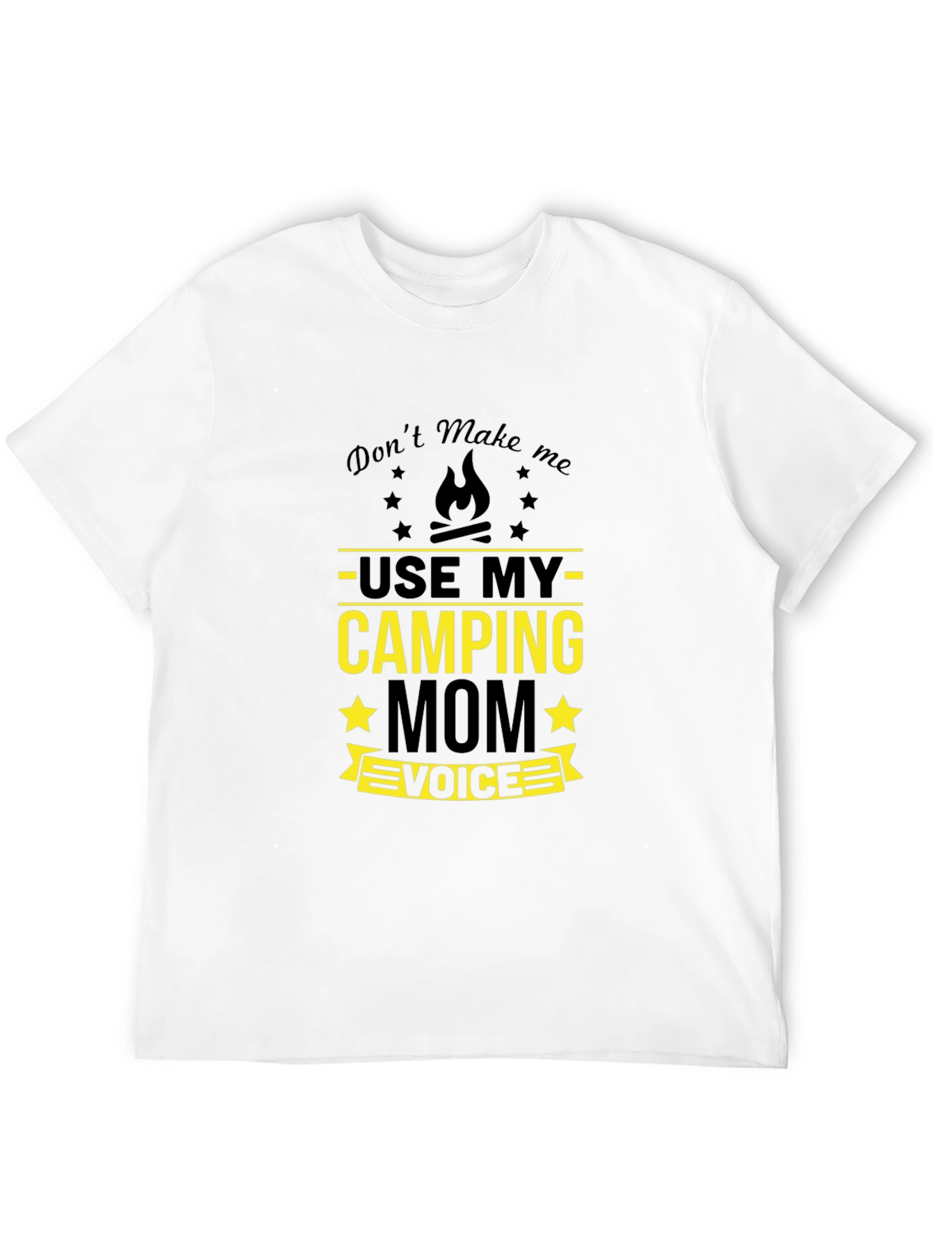 Black Camping Mom Voice T-Shirt - Funny Camp Shirt view 12