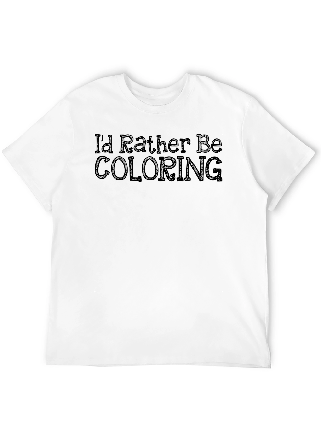 Black I'd Rather Be Coloring - Novelty Graphic T-Shirt view 12