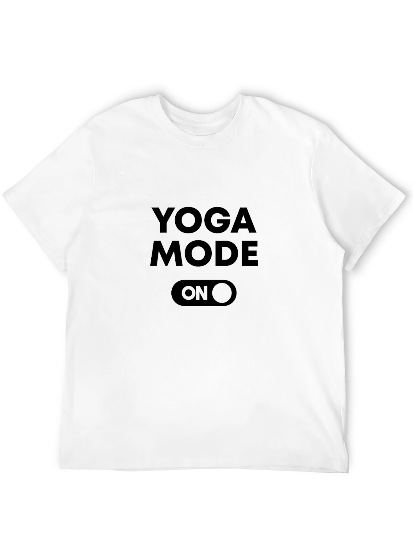 Black Yoga Mode On Graphic Tee - Black Cotton T-Shirt view 12