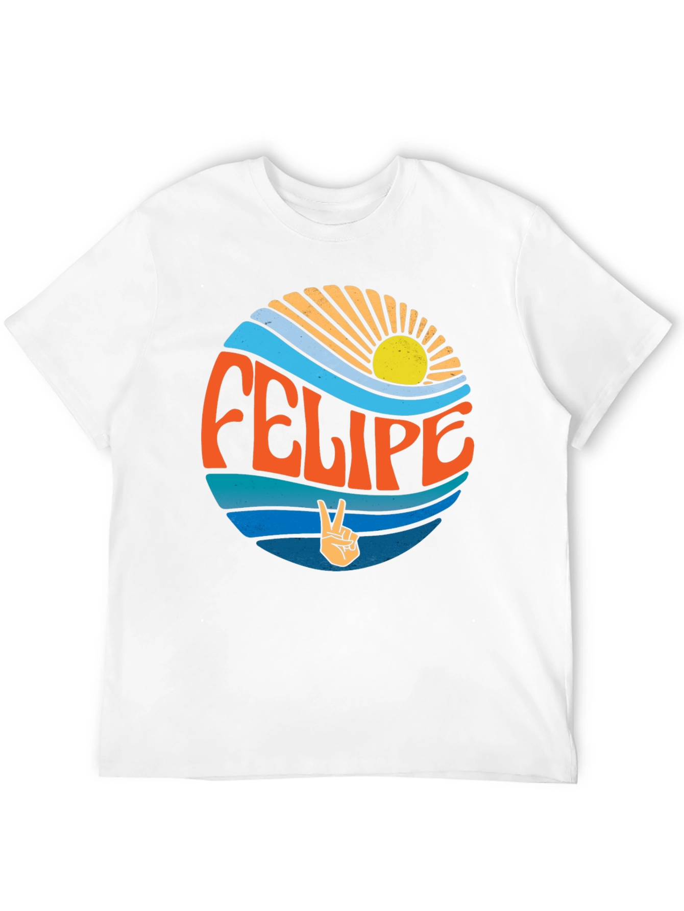 Black Retro Felipe Peace Sign Graphic Tee view 12