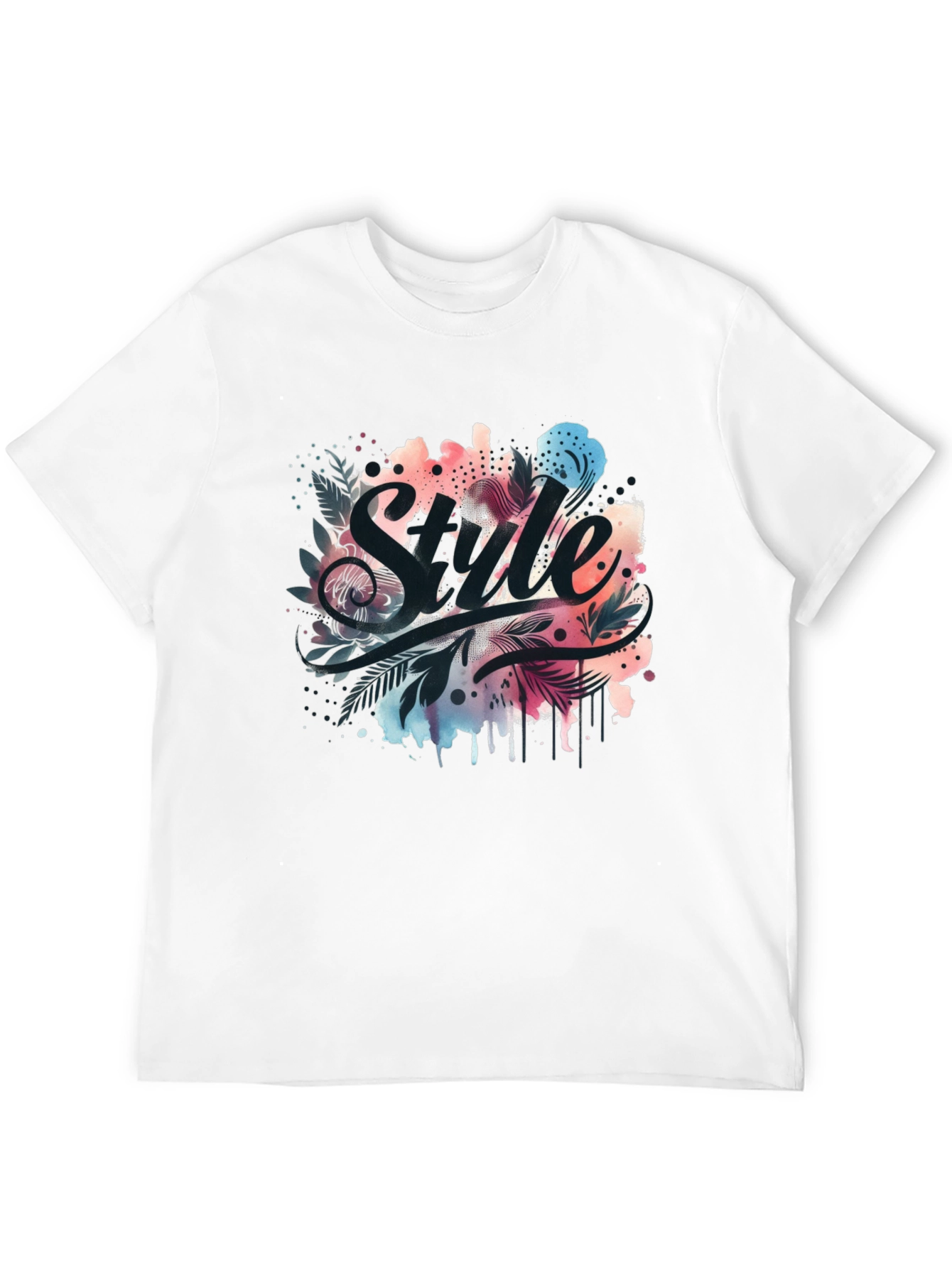 Black Stylish 'Style' Graphic Print Black T-Shirt view 12