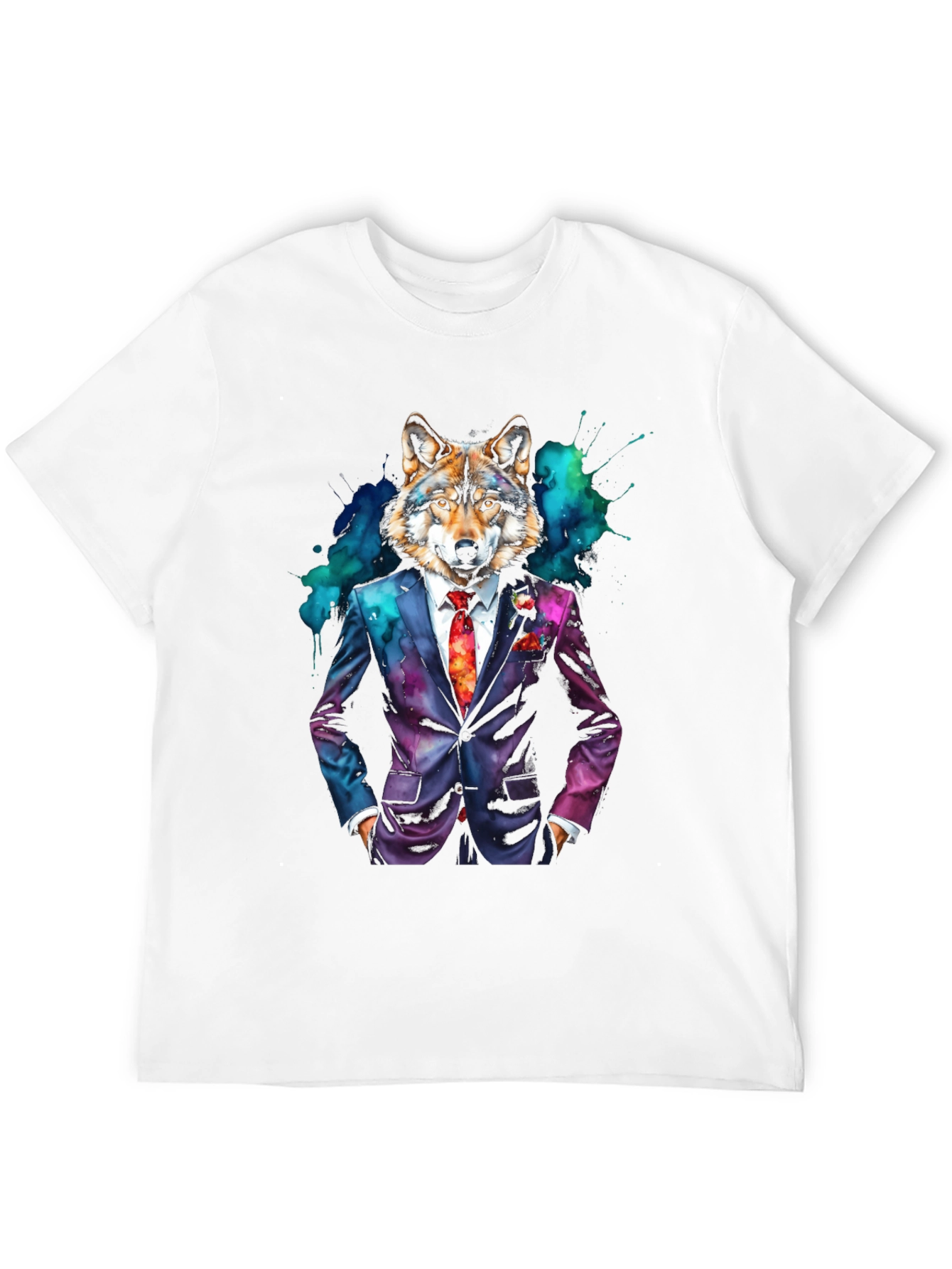 Black Wolf in Suit Graphic Tee - Unique Style view 12