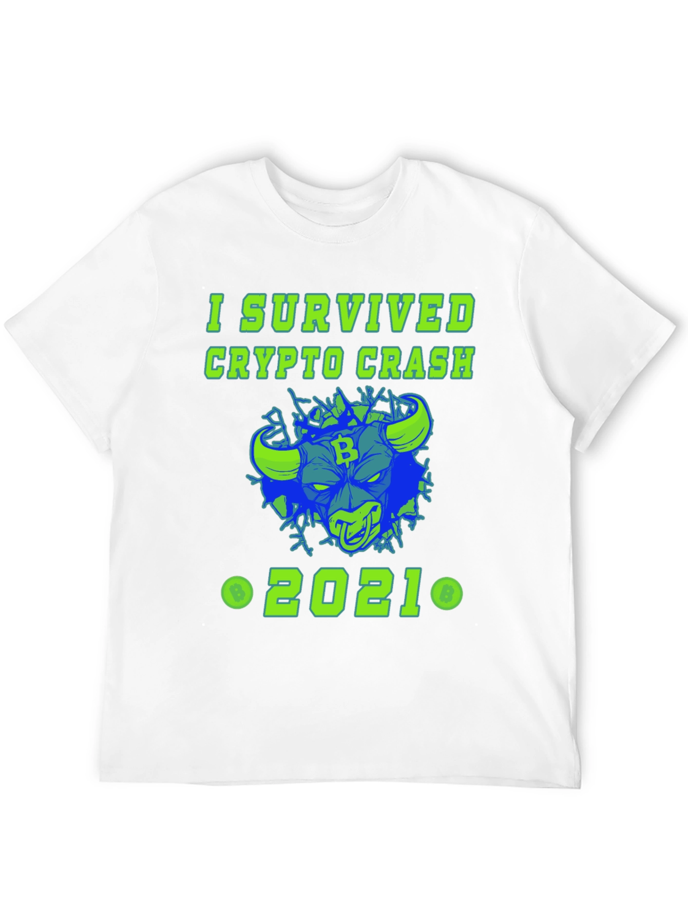 Black I Survived Crypto Crash 2021 Graphic Tee view 12