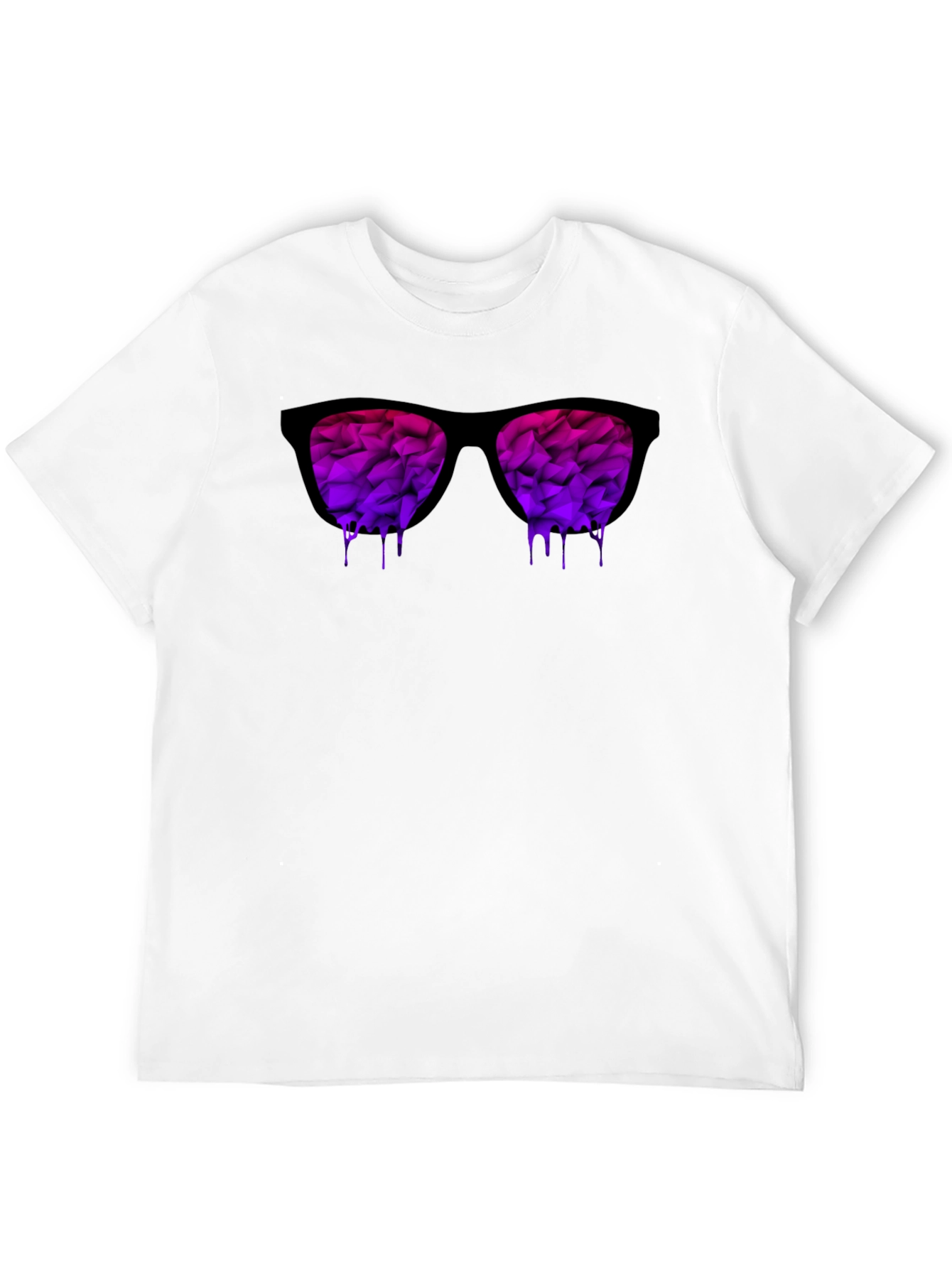 Black Men's Dripping Sunglasses Graphic T-Shirt view 12