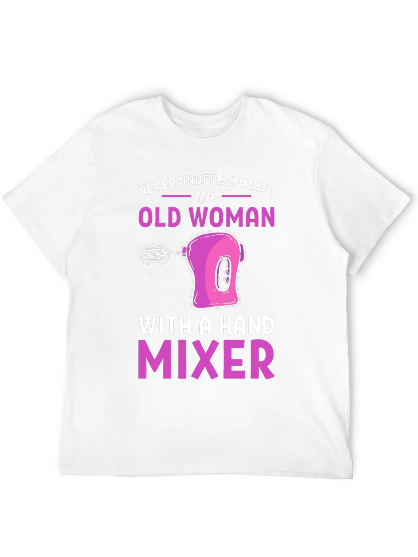 Black Old Woman Hand Mixer Graphic Tee view 12