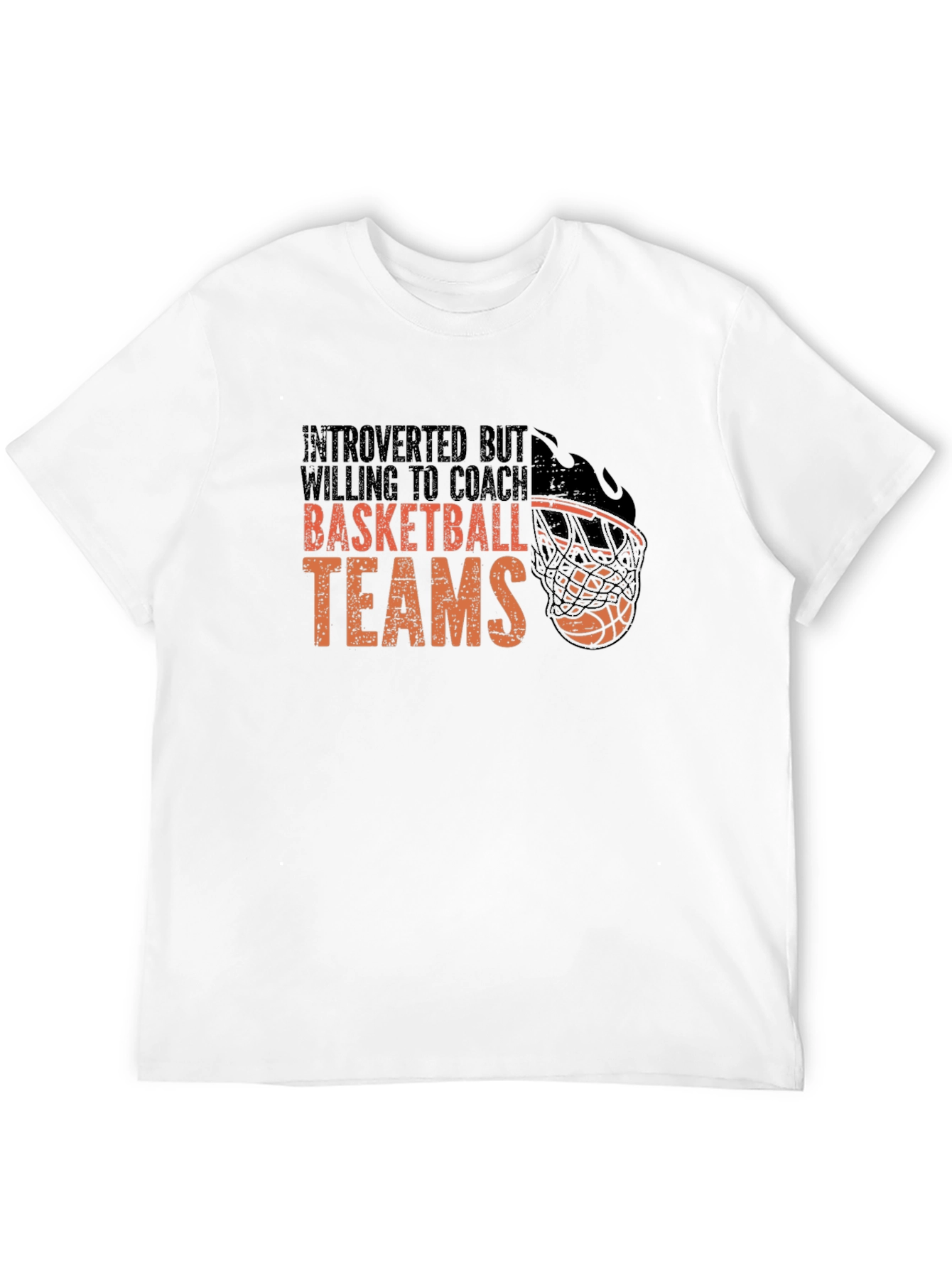 Black Introverted Basketball Coach Graphic Tee view 12