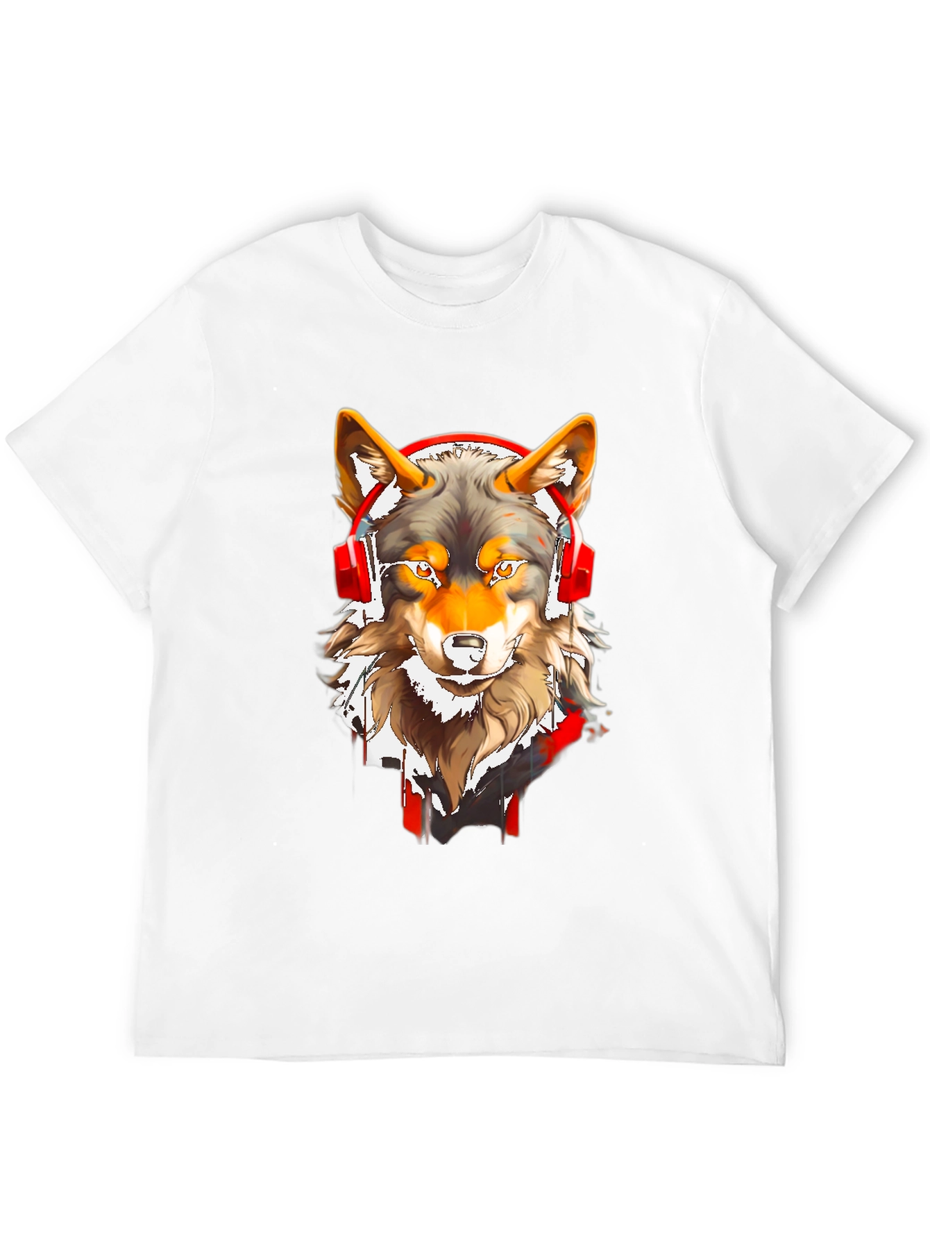 Black Wolf Headphones Graphic Tee view 12