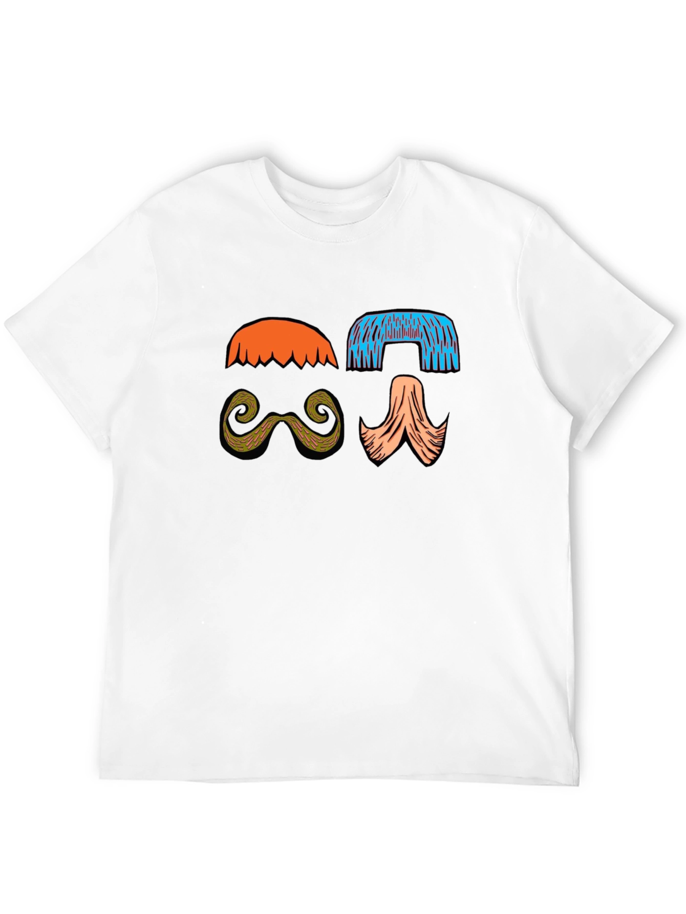 Black Funky Mustache & Wig Graphic Tee view 12