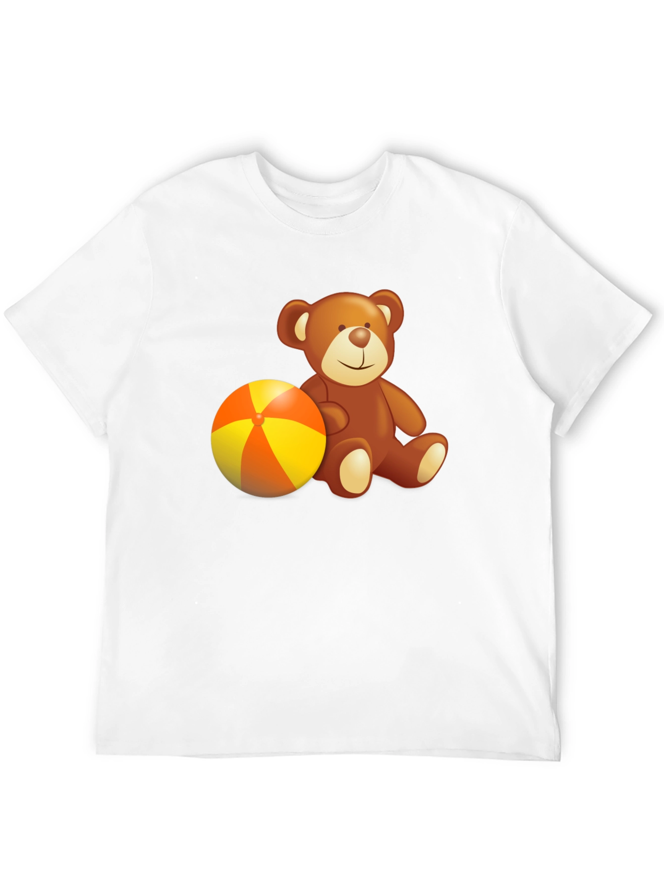 Black Teddy Bear & Beach Ball Graphic Tee - Soft Cotton Comfort view 12
