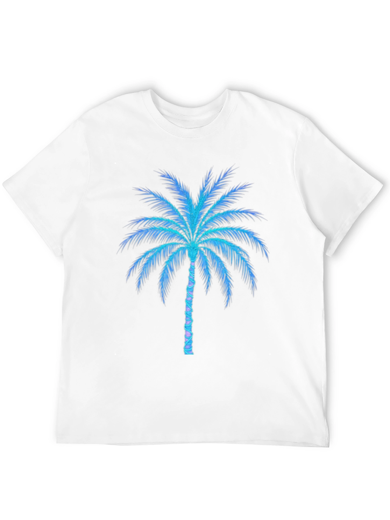Black Neon Palm Tree Graphic Tee - Black Cotton Blend view 12