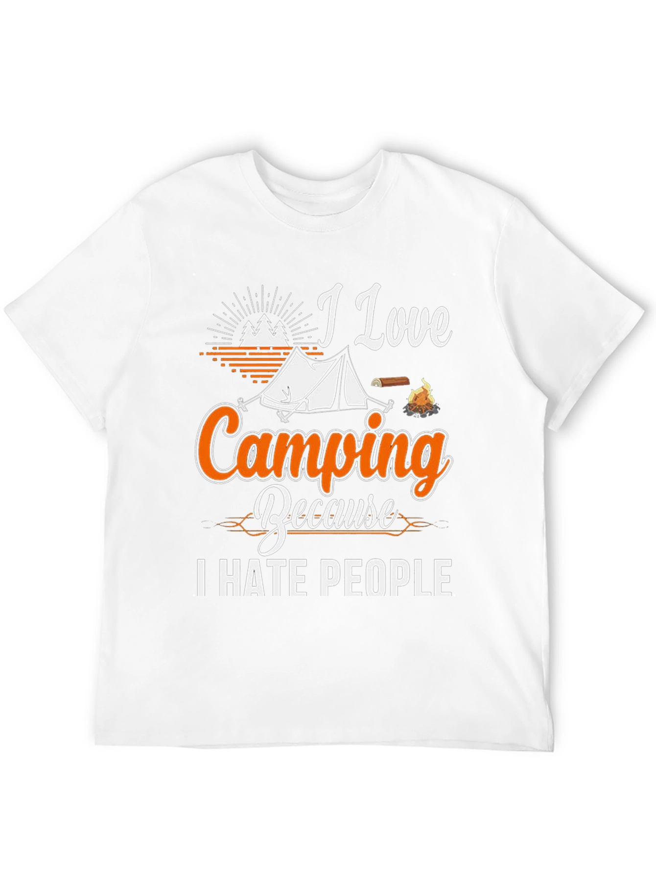 Black I Love Camping T-Shirt - I Hate People Graphic Tee view 12