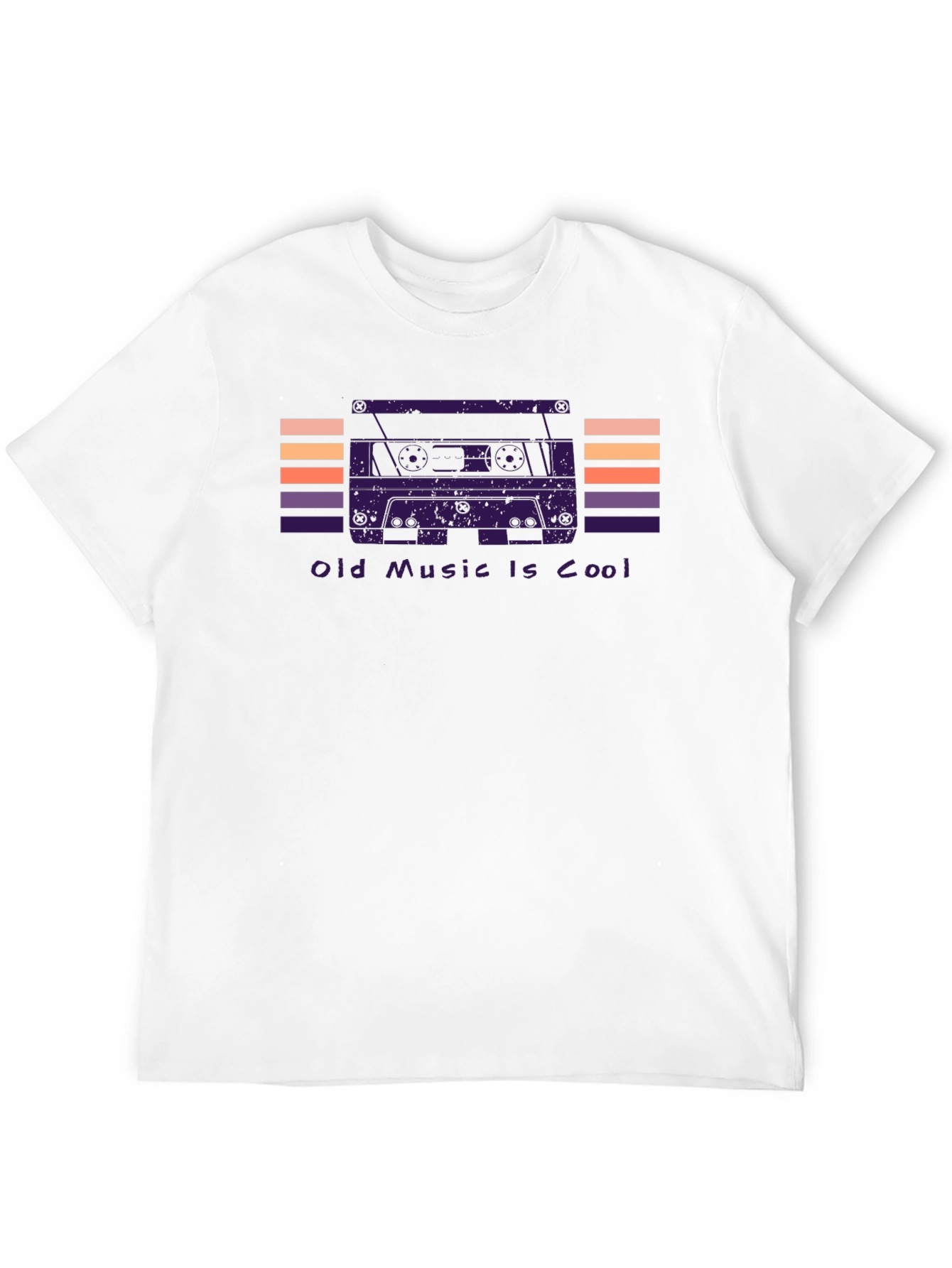 Black Retro Cassette Tape Graphic T-Shirt - Old Music Is Cool Tee view 12