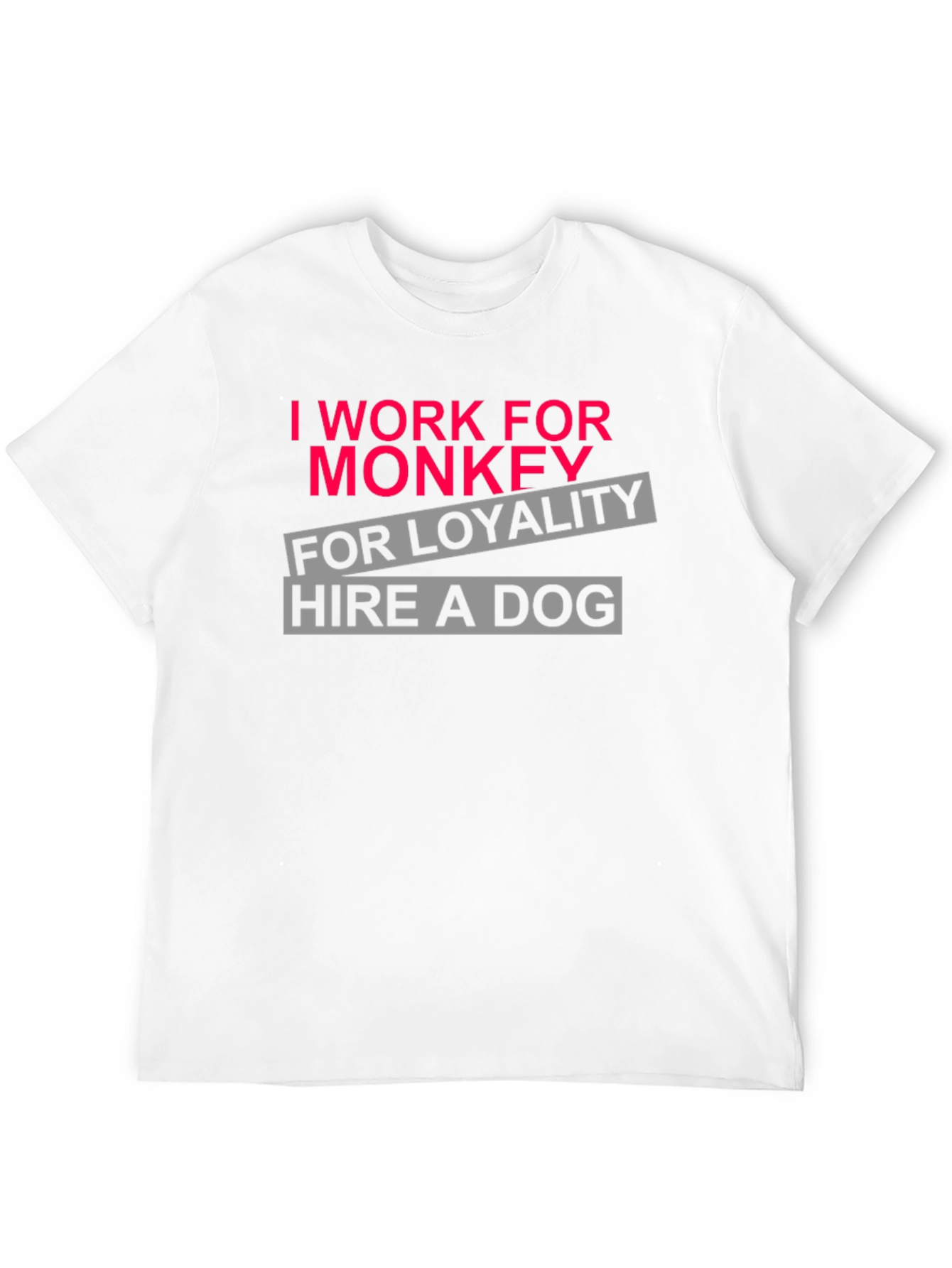 Black I Work for Monkey Funny Graphic T-Shirt view 12