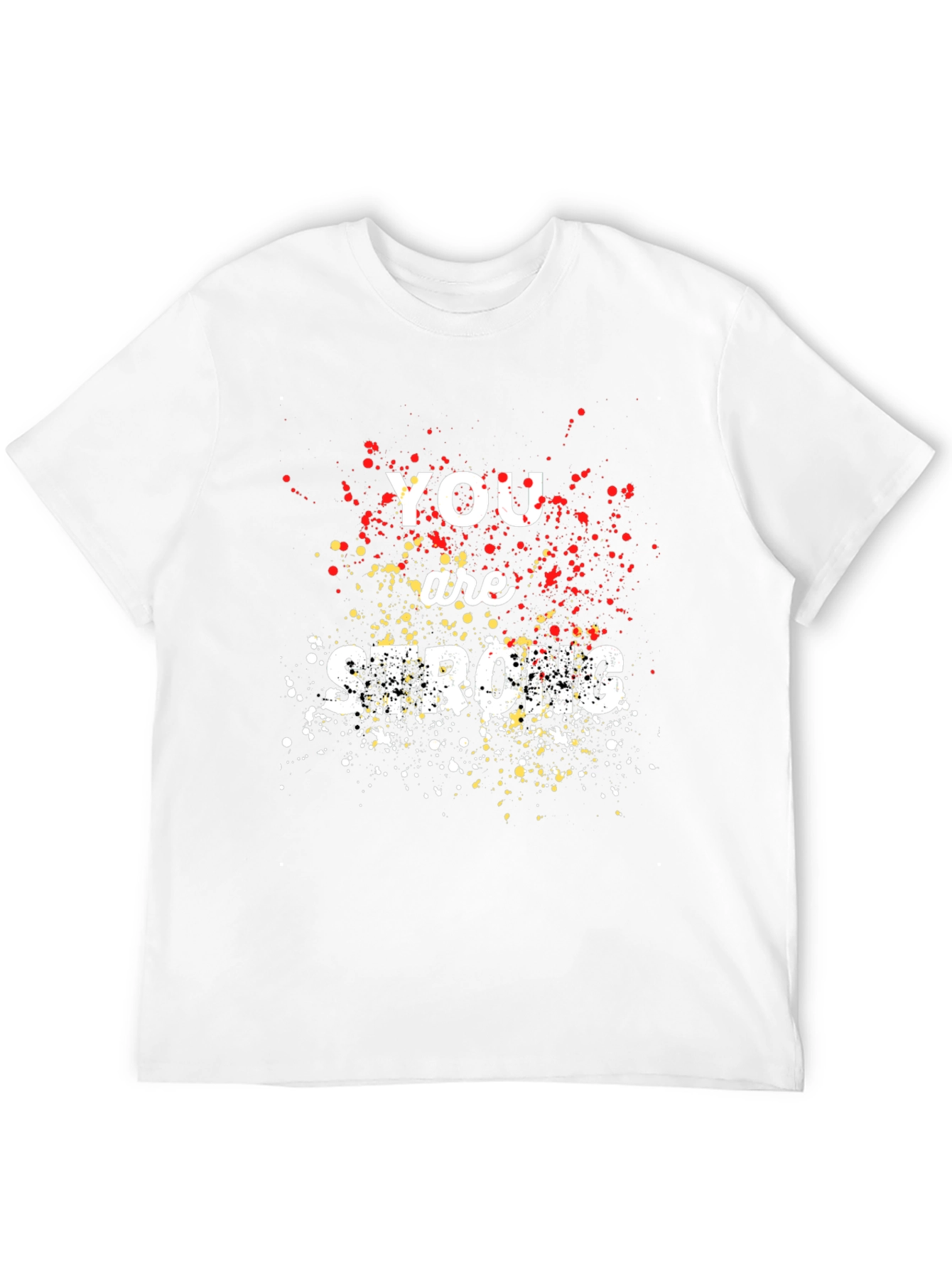 Black You Are Strong Graphic Print Crew Neck T-Shirt view 12