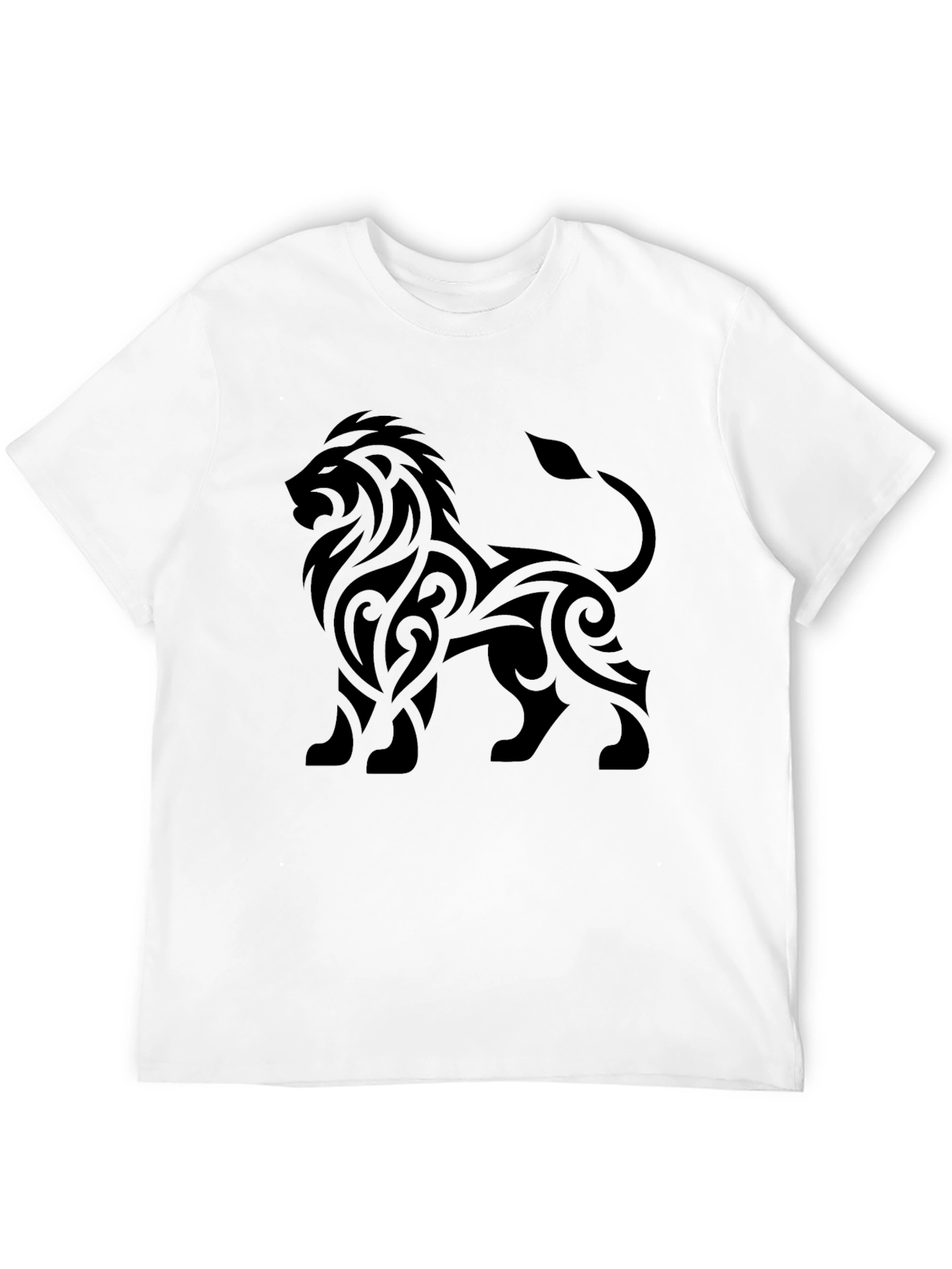 Black Lion Tribal Tattoo Black T-Shirt view 12