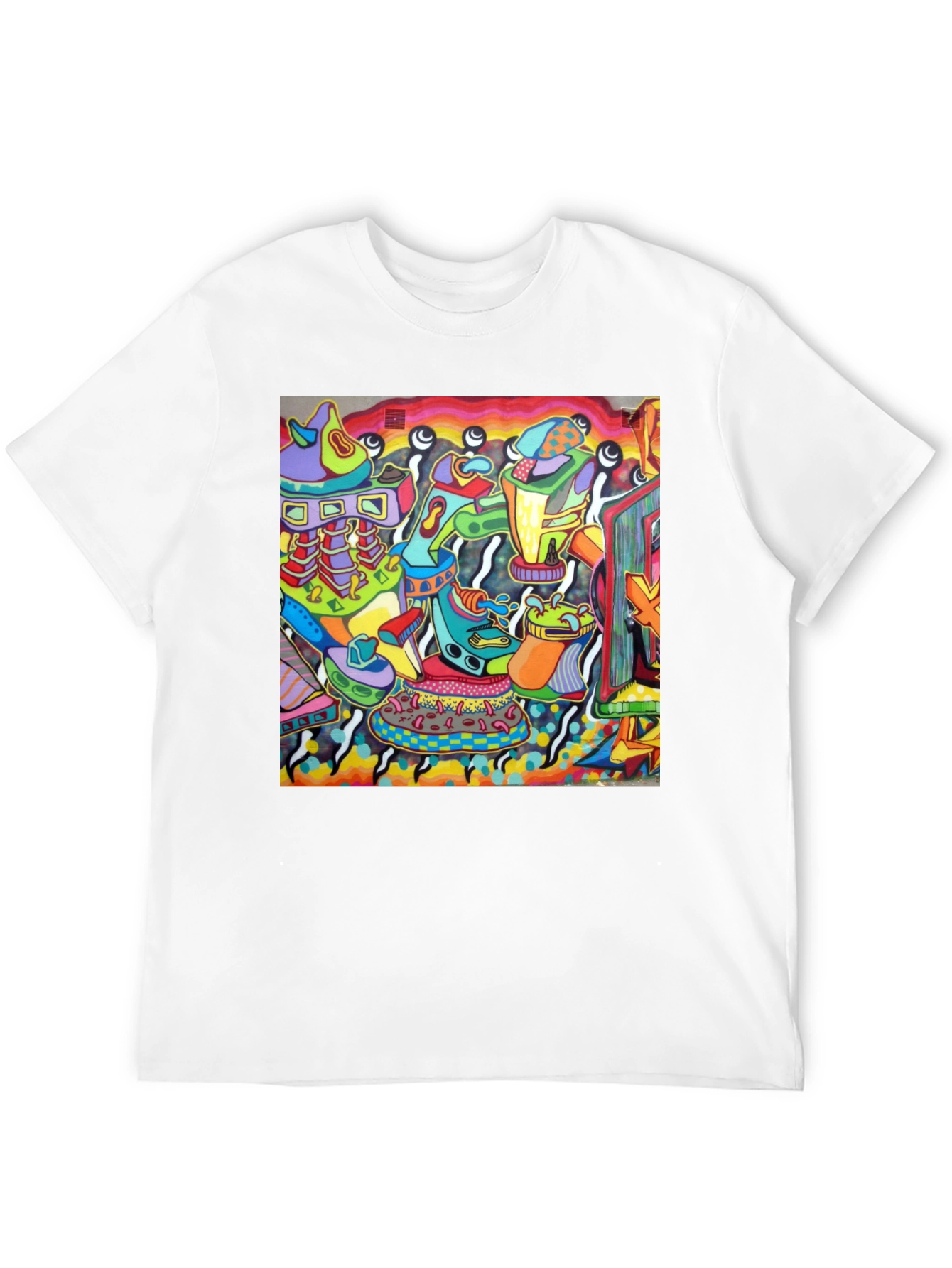 Black Abstract Art Graphic Black T-Shirt view 12