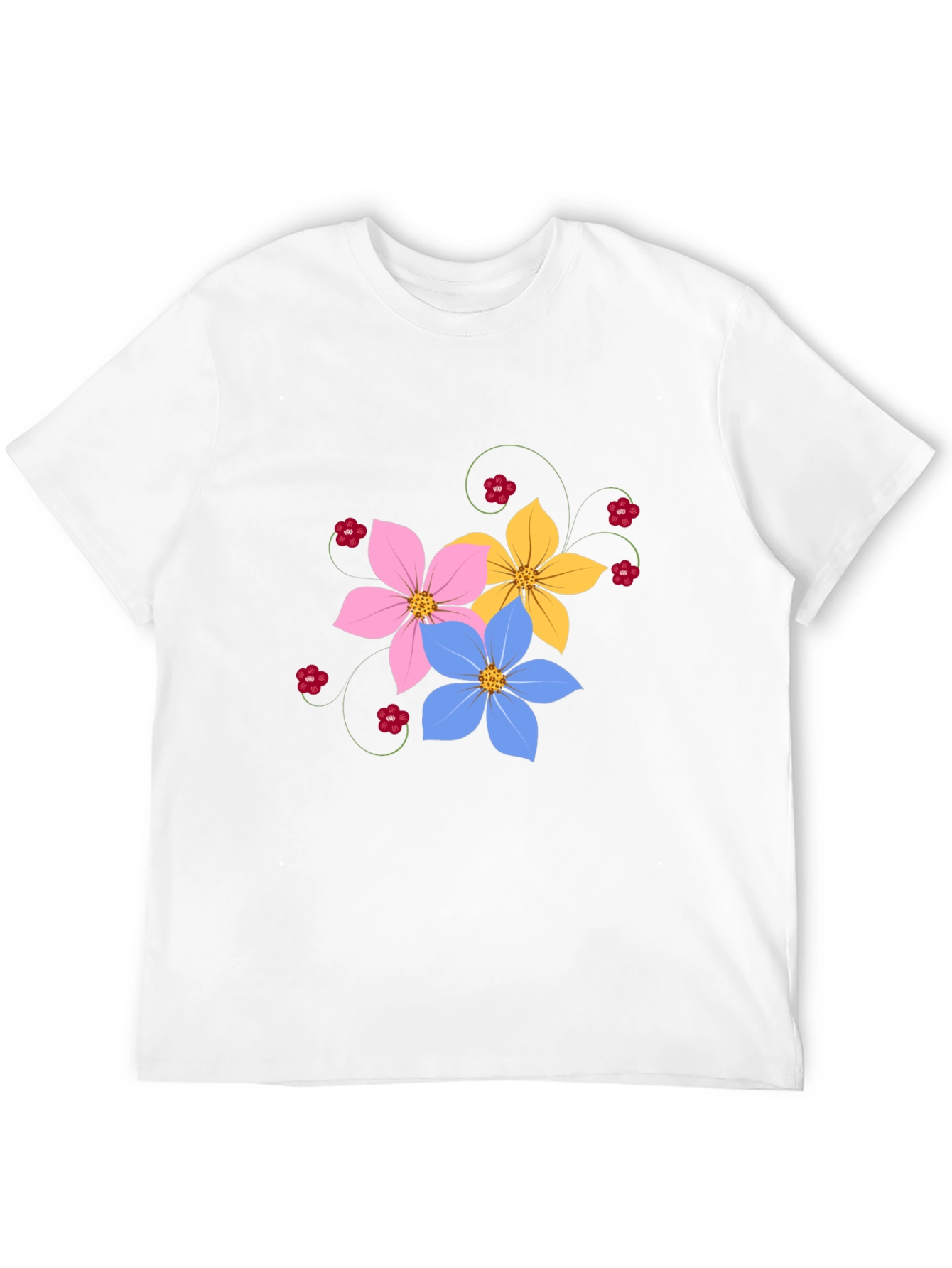 Black Floral Graphic Black T-Shirt for Men view 12