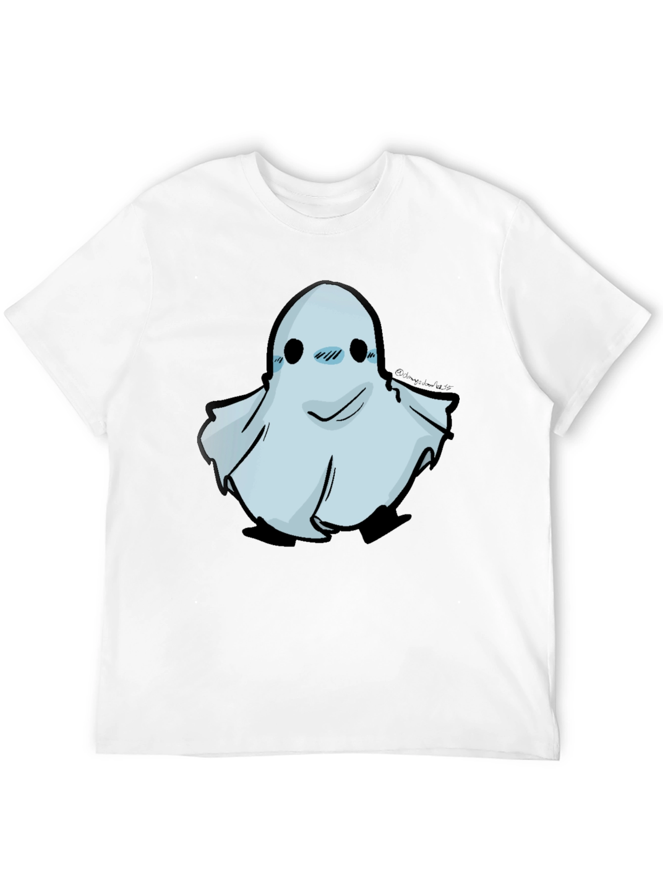 Black Cute Ghost Graphic Black T-Shirt view 12