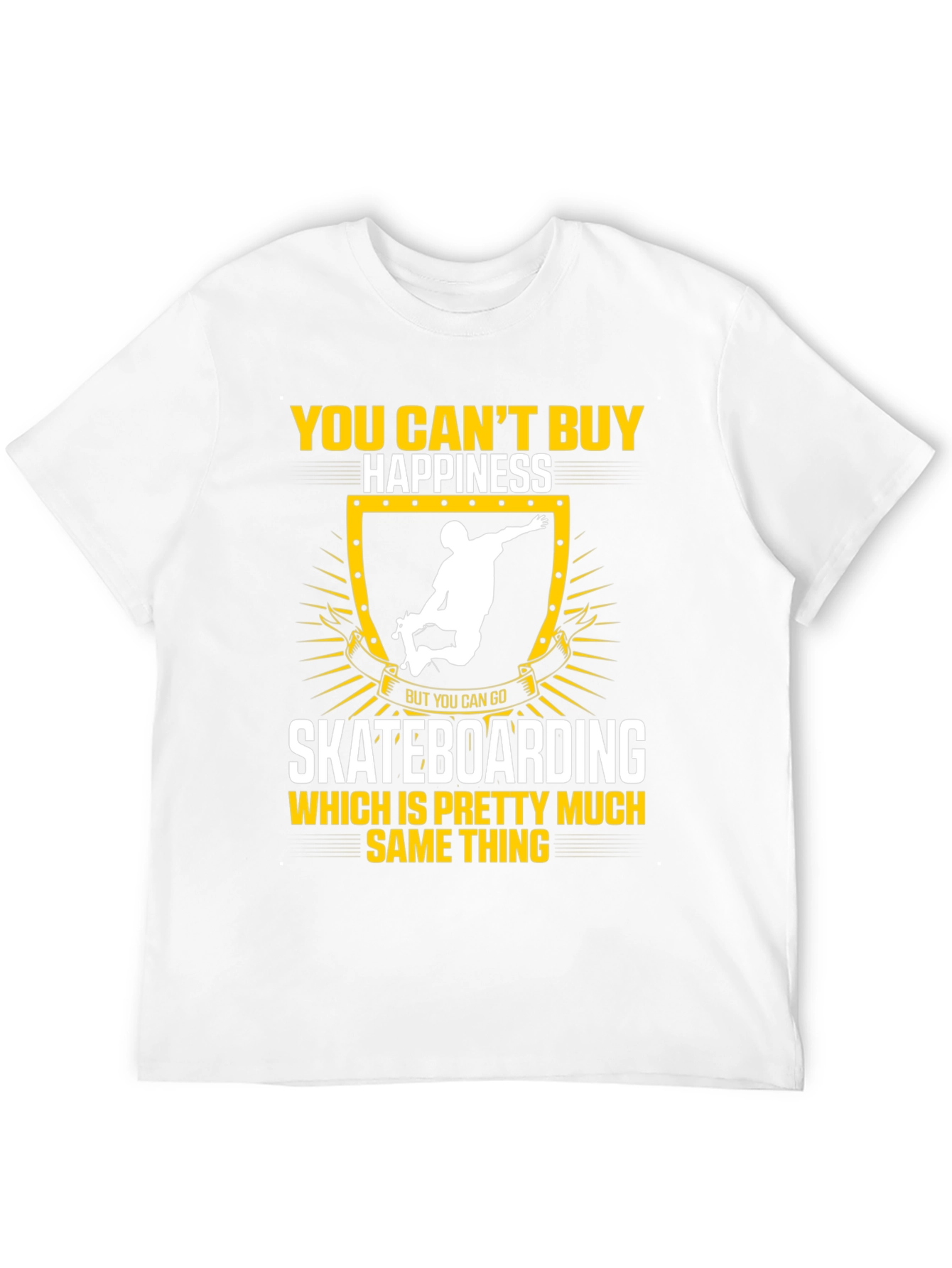 Black Skateboarding Happiness T-Shirt view 12