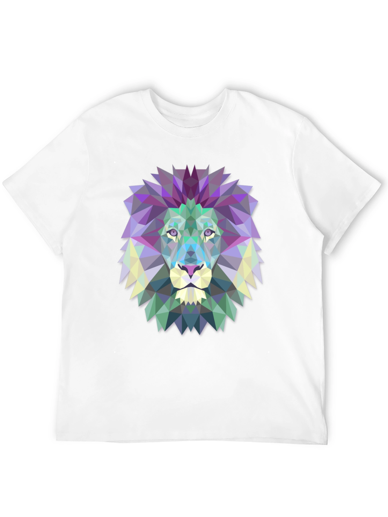 Black Geometric Lion Graphic Tee - Modern Art Shirt view 12