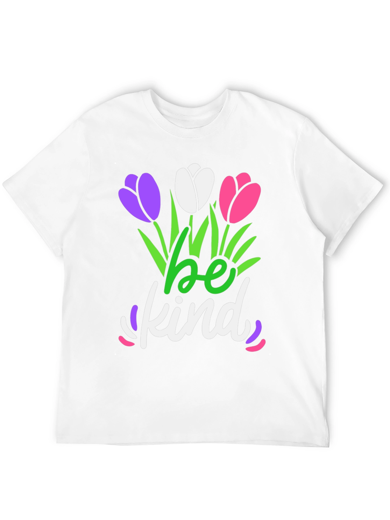 Black Be Kind T-Shirt - Floral Design - Black Tee view 12