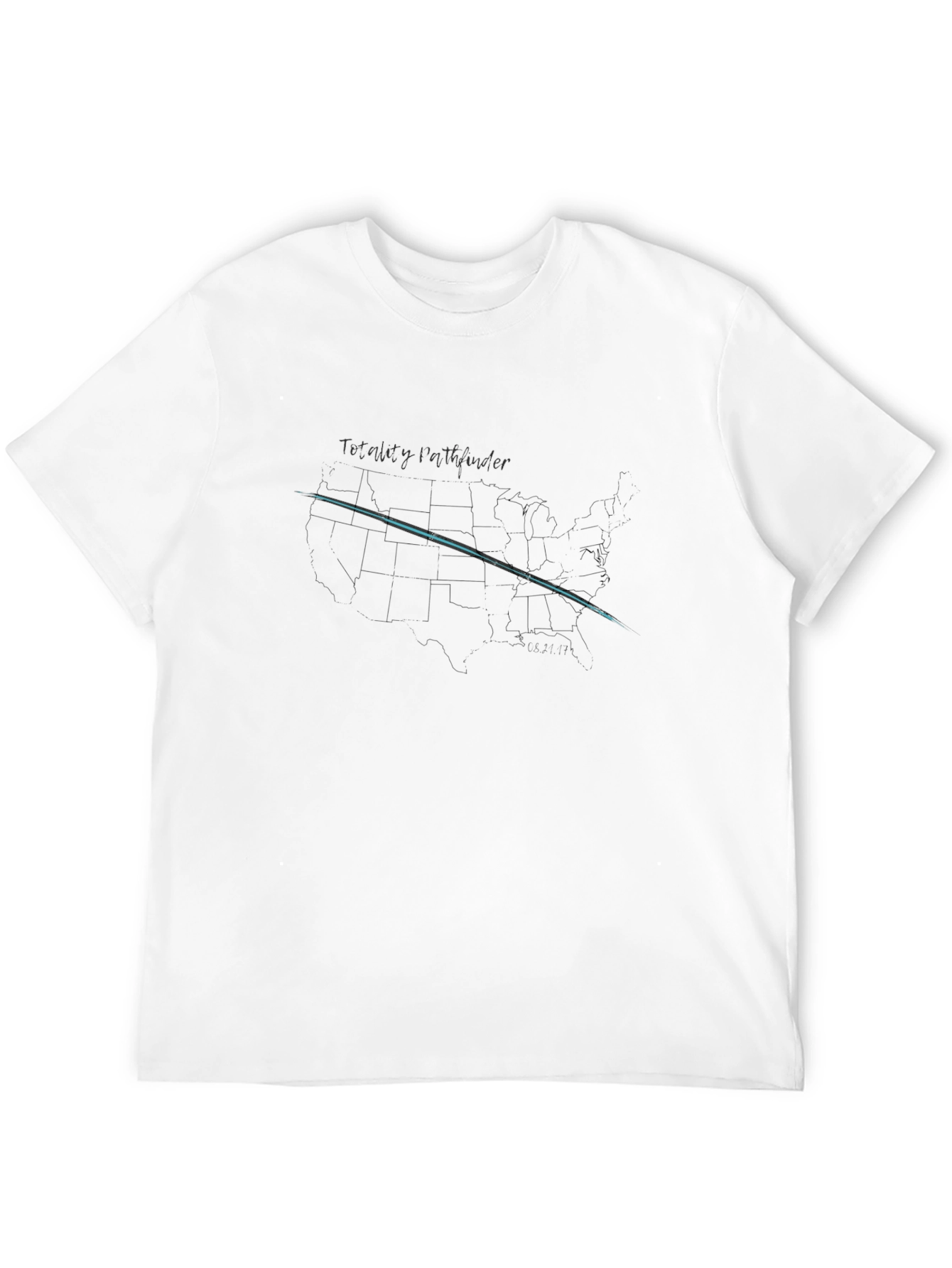 Black Total Eclipse Pathfinder T-Shirt - Map Design view 12