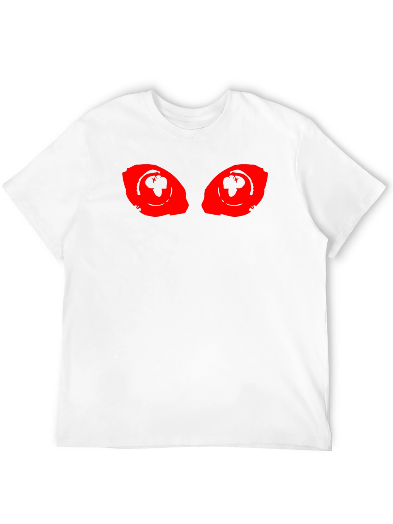 Black Men's Black T-Shirt with Red Eye Graphic view 12