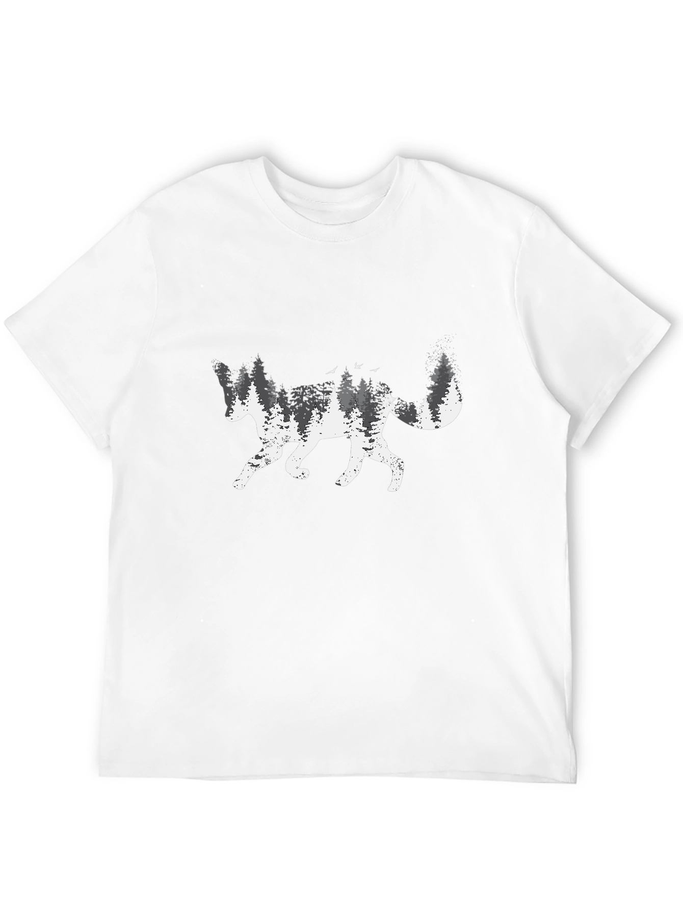 Black Nature Fox Graphic Tee - Black Cotton Blend view 12