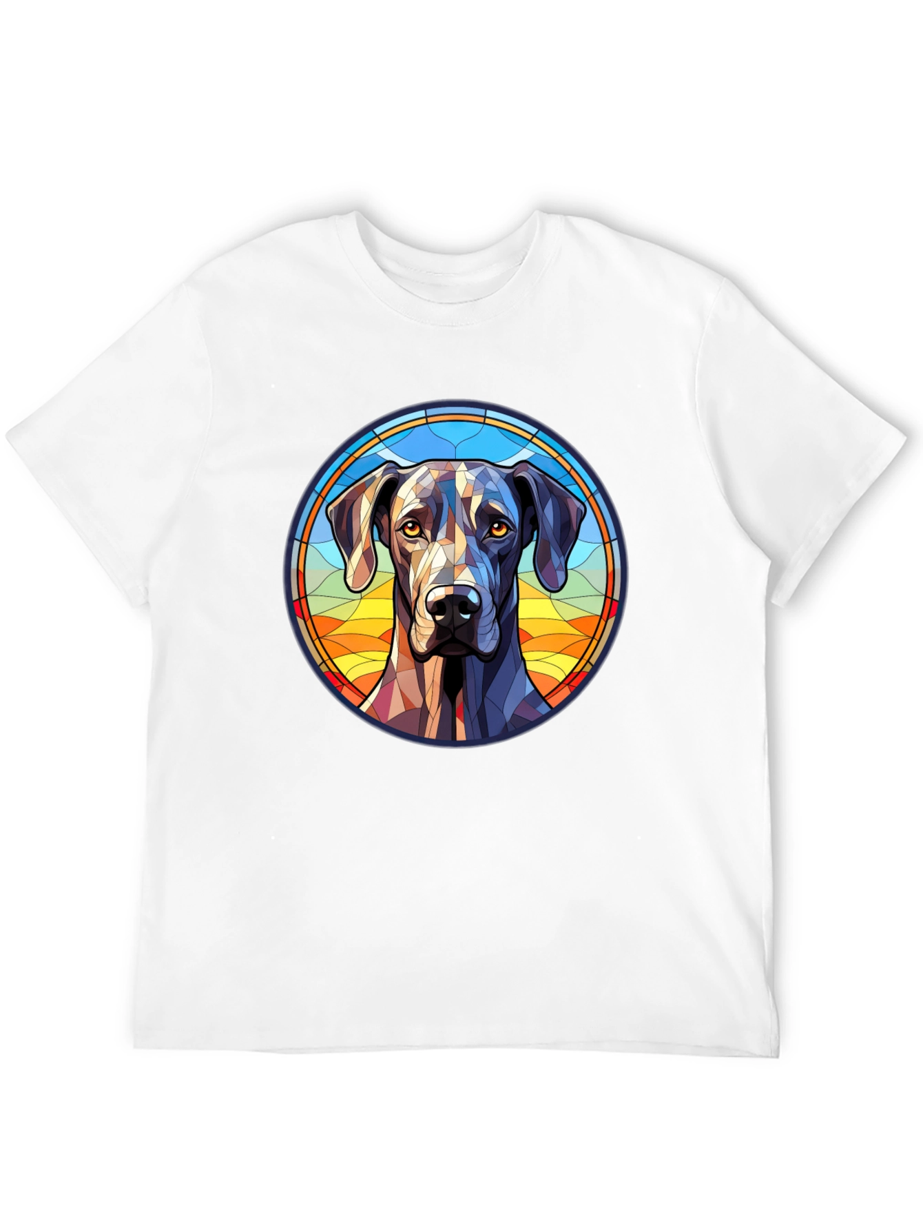 Black Geometric Dog Portrait Tee view 12