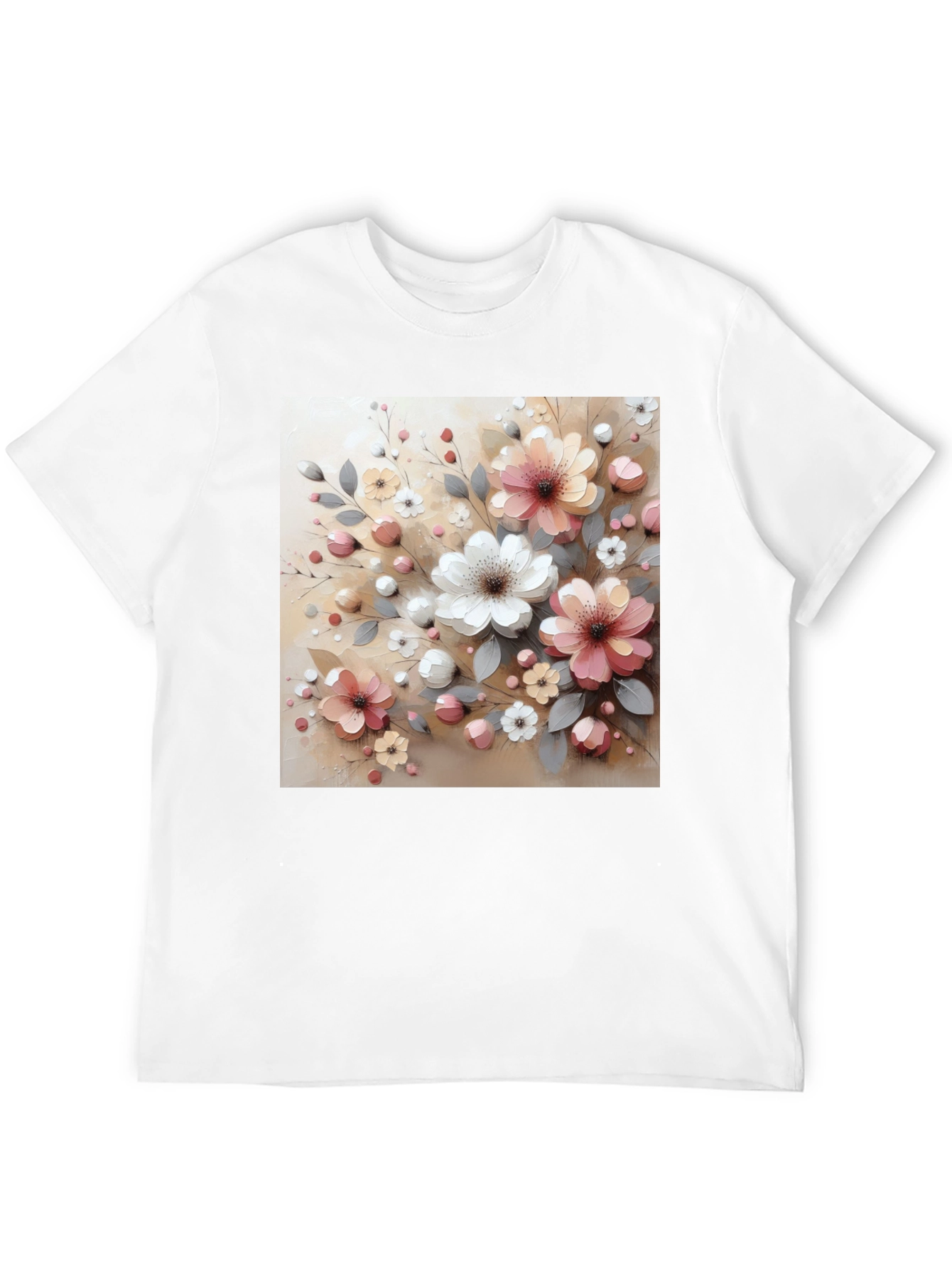 Black Floral Print Black T-Shirt - Stylish & Comfortable view 12