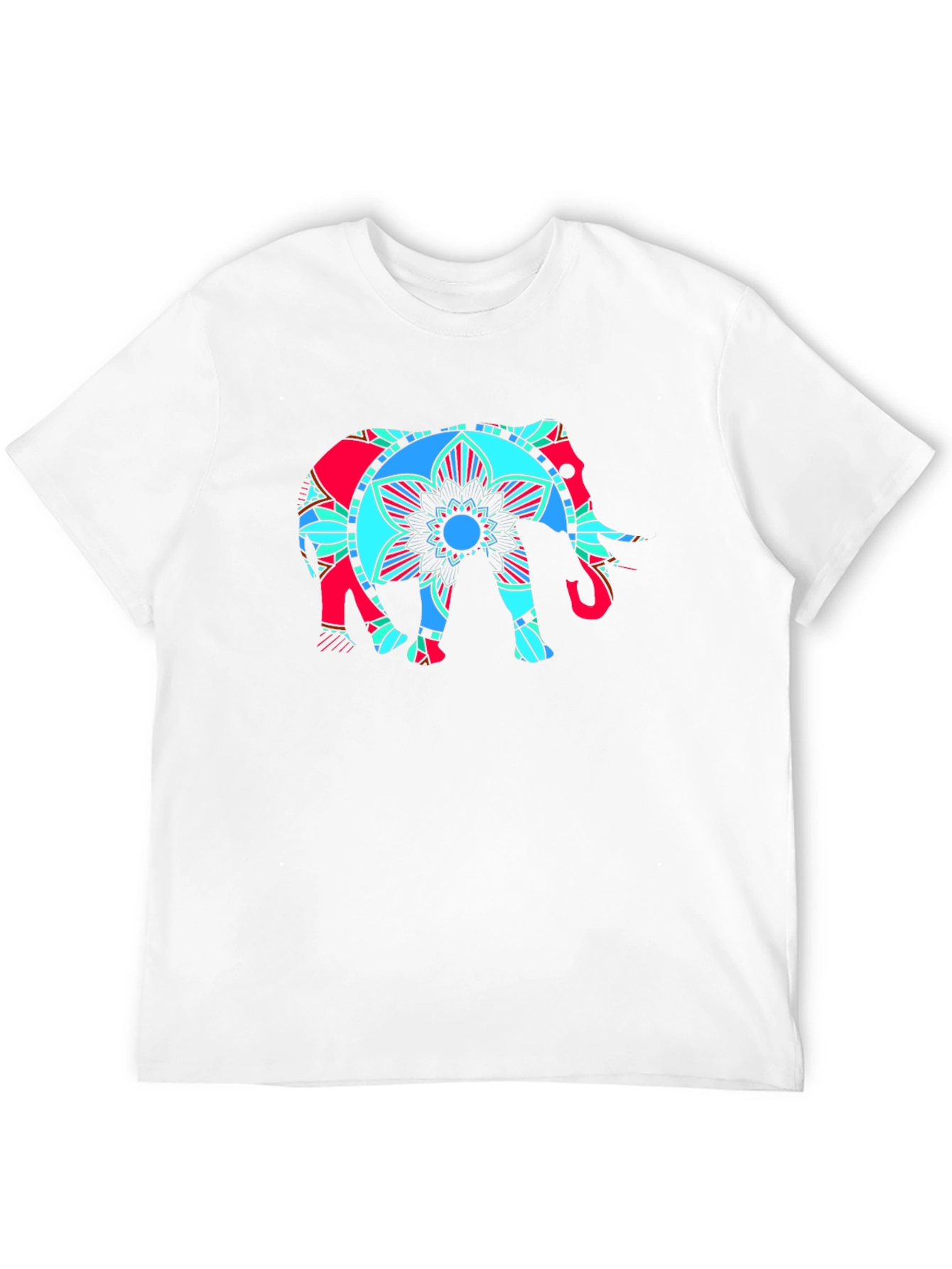 Black Elephant Mandala Graphic T-Shirt view 12