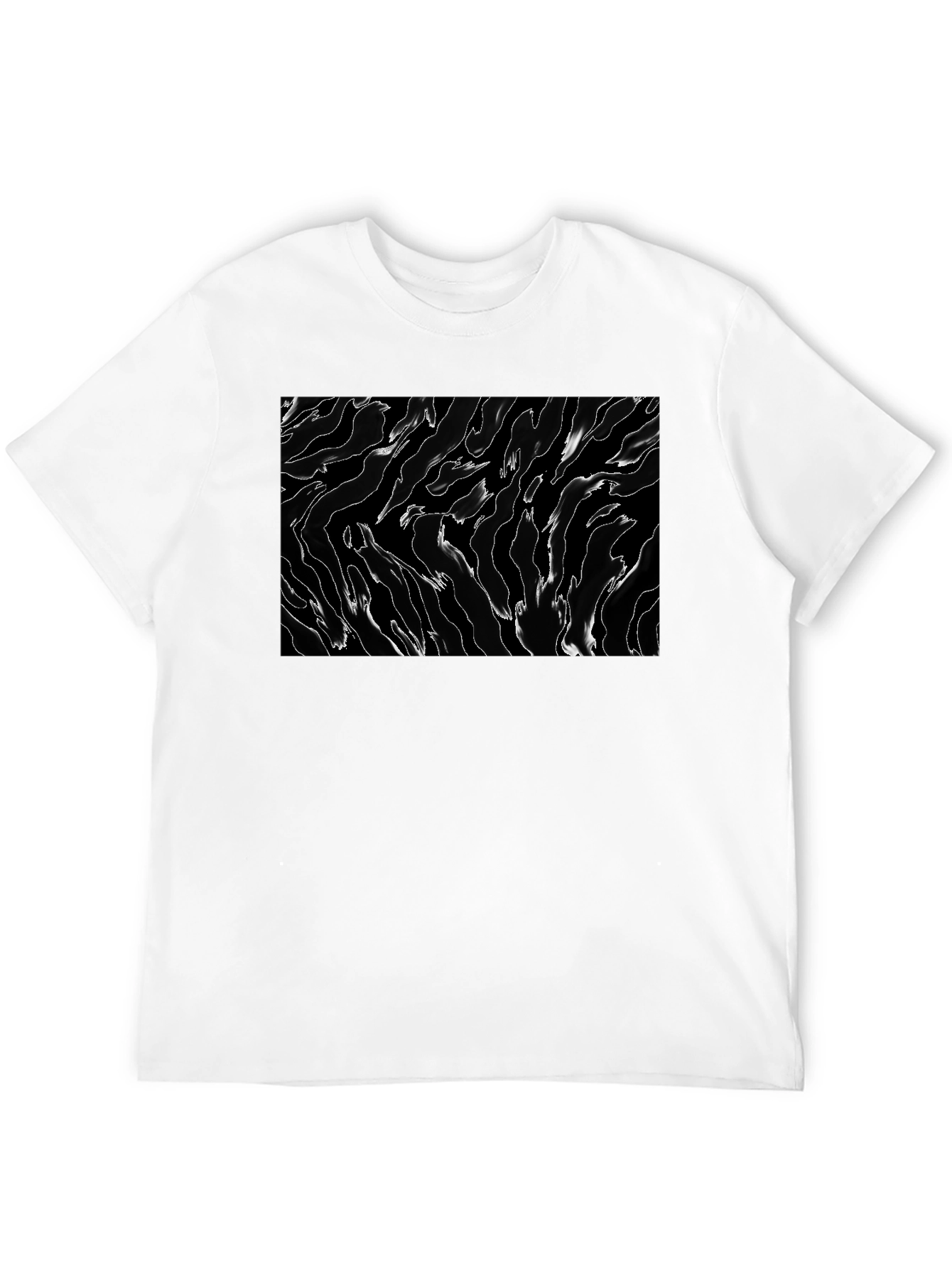 Black Abstract Black and White T-Shirt view 12
