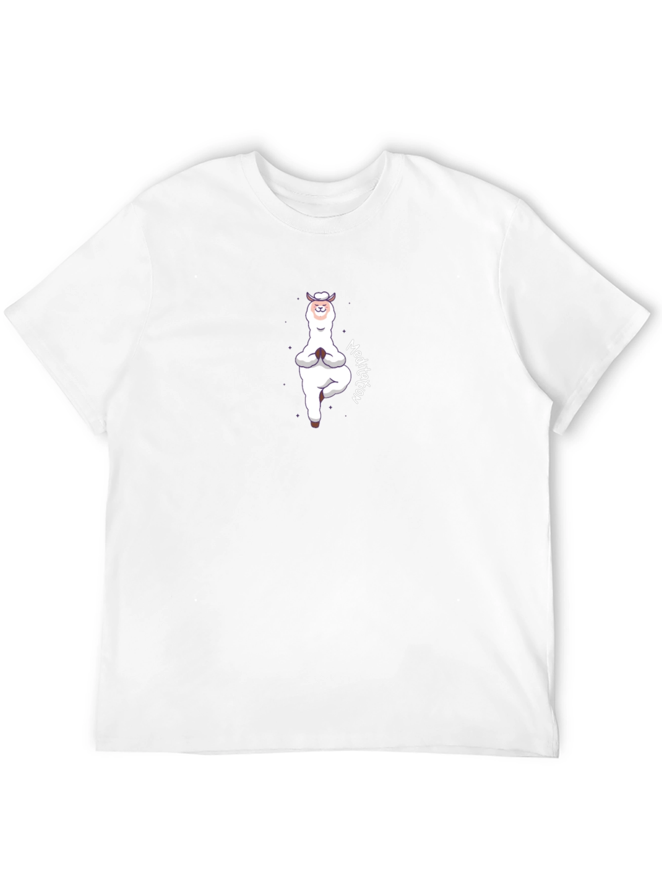 Black Yoga Llama Meditation T-Shirt - Funny Alpaca Design view 12