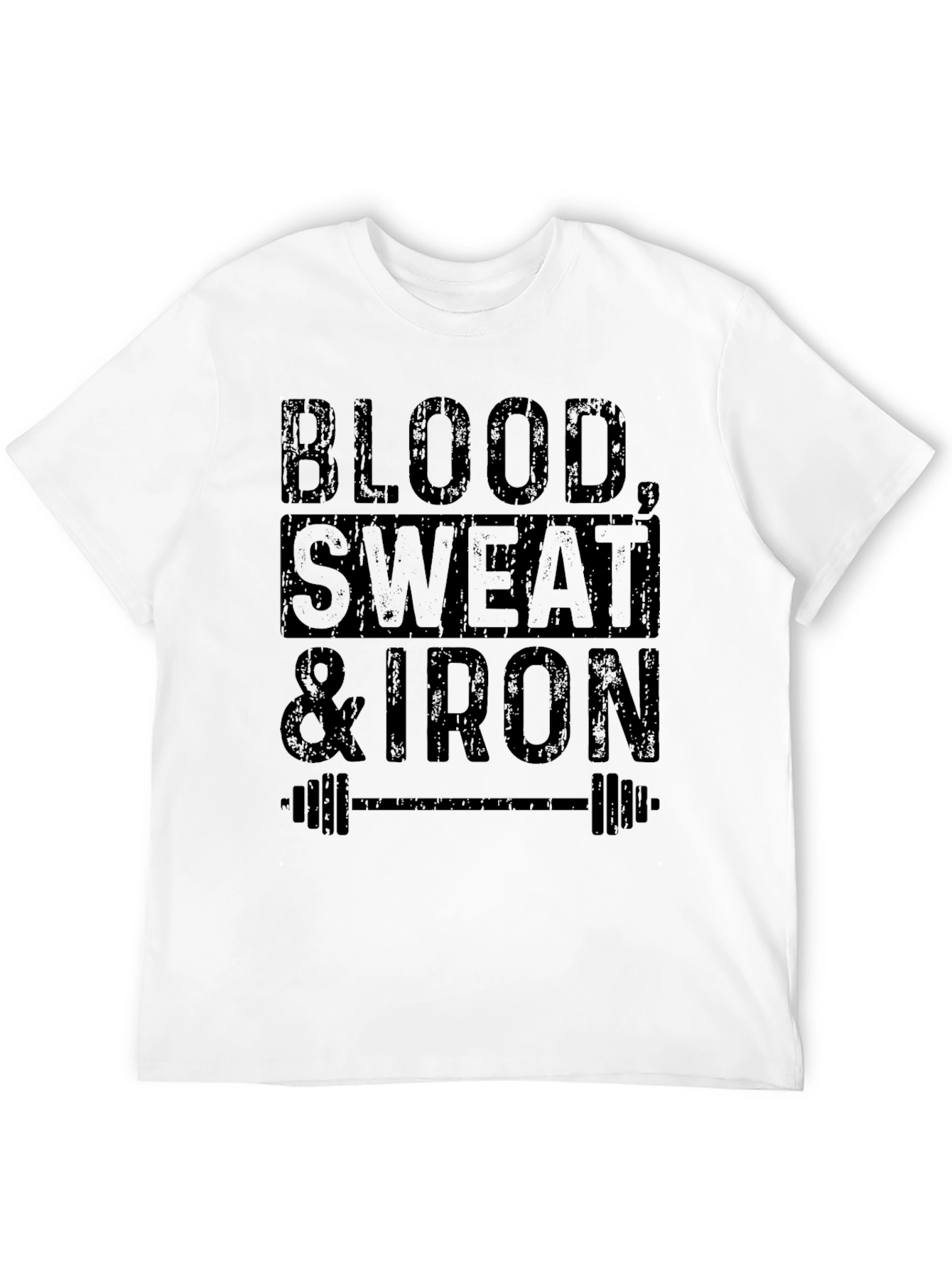 Black Blood, Sweat, & Iron T-Shirt - Gym Workout Apparel view 12