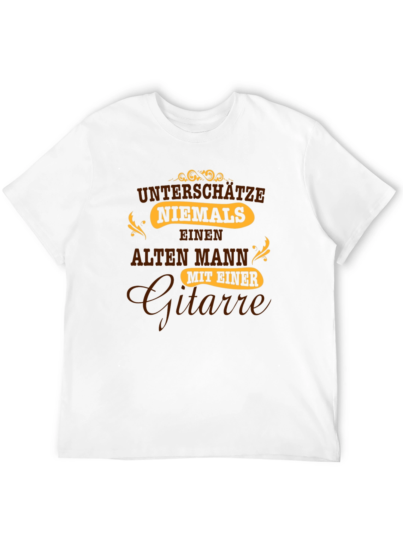 Black Old Man with Guitar Graphic T-Shirt - Unique Gift Tee view 12