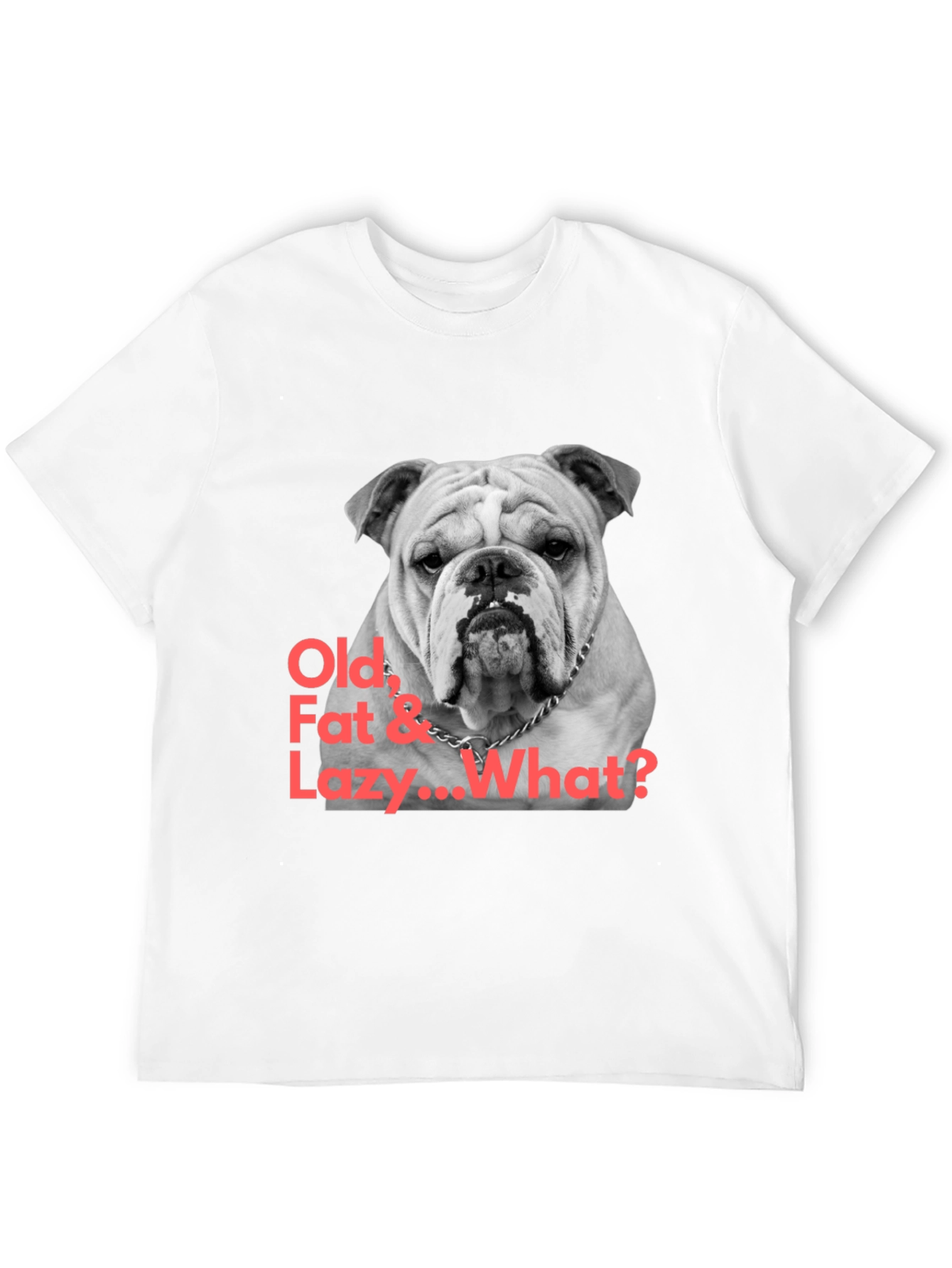 Black Bulldog T-Shirt: Old, Fat & Lazy... What? view 12